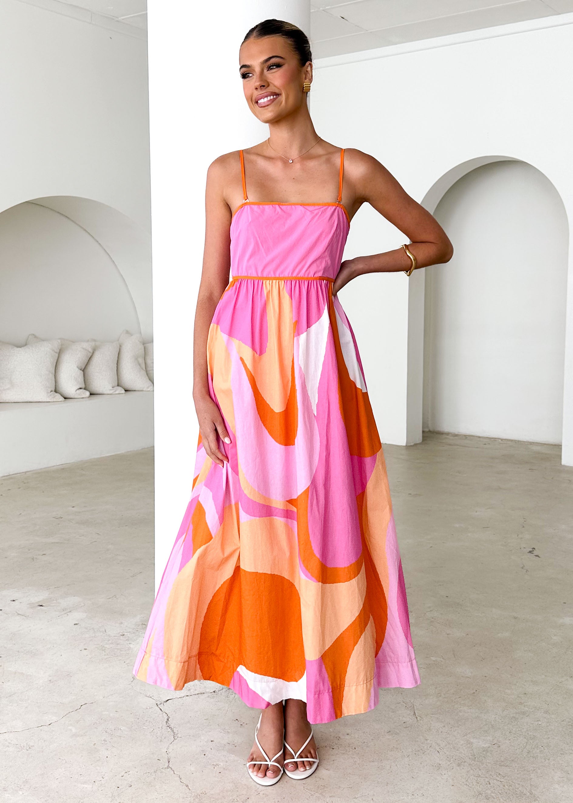 Bridget Maxi Dress - Pink Swirl