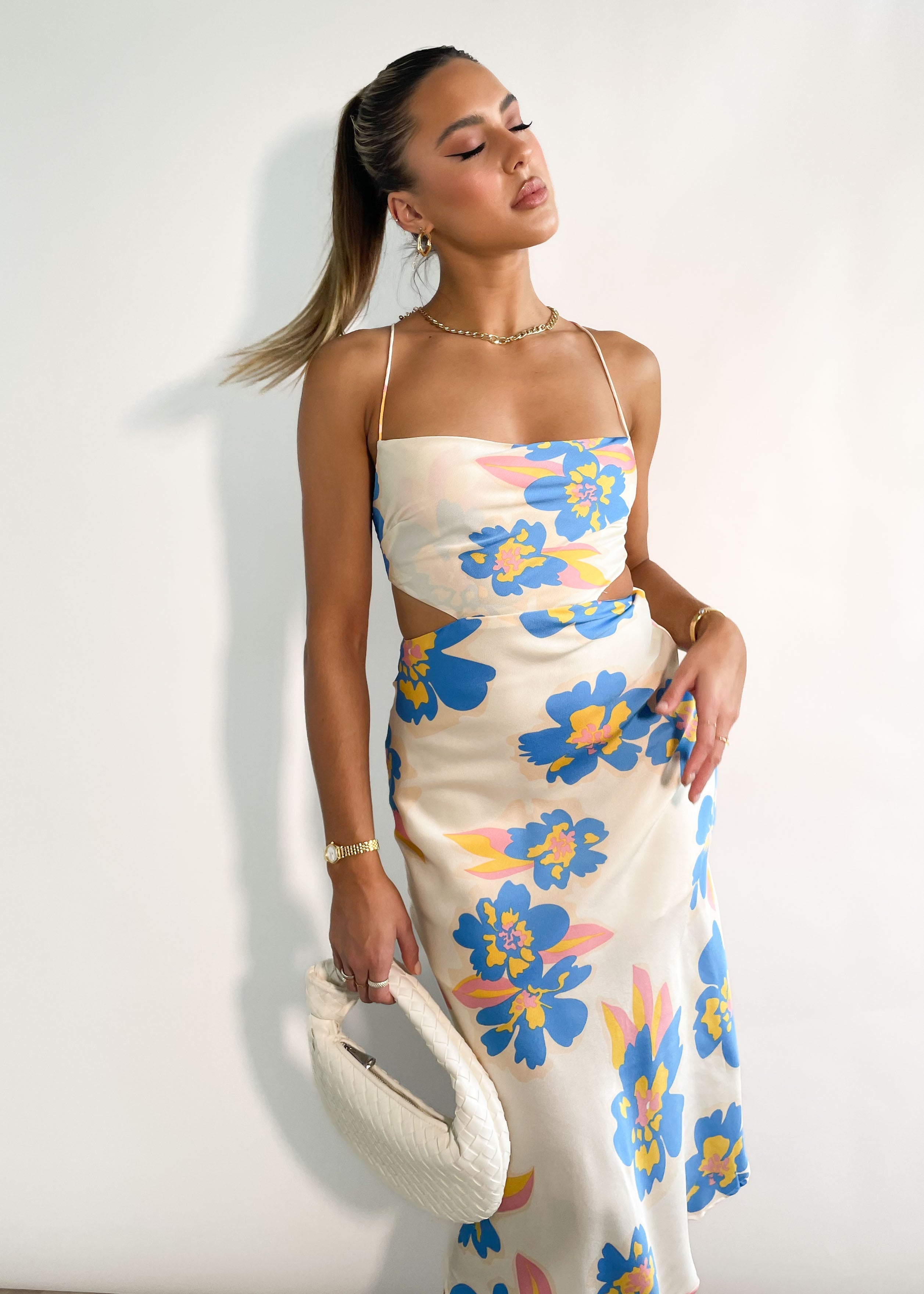 Yarah Midi Dress - Beige Floral