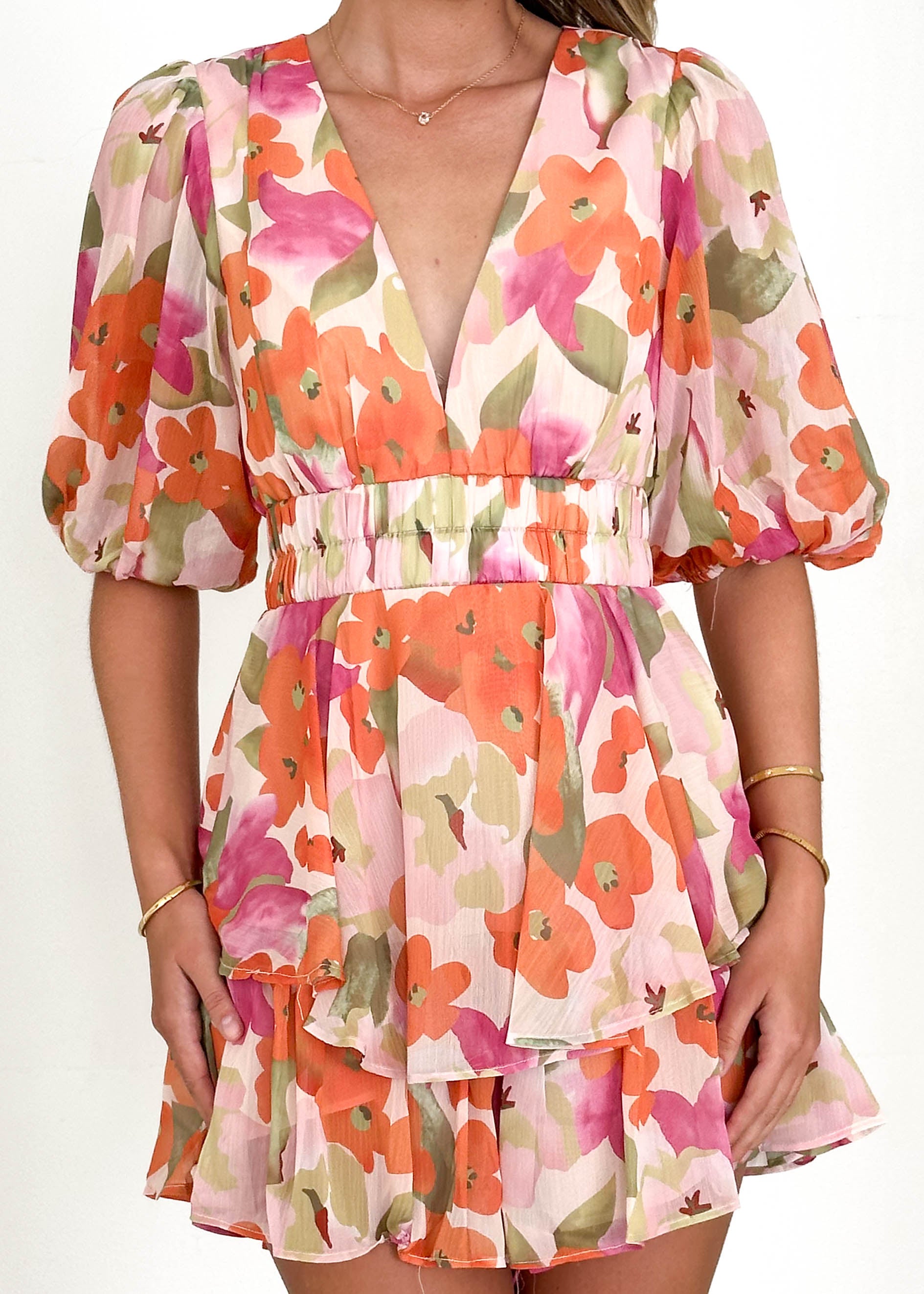 Monique Playsuit - Pink Floral