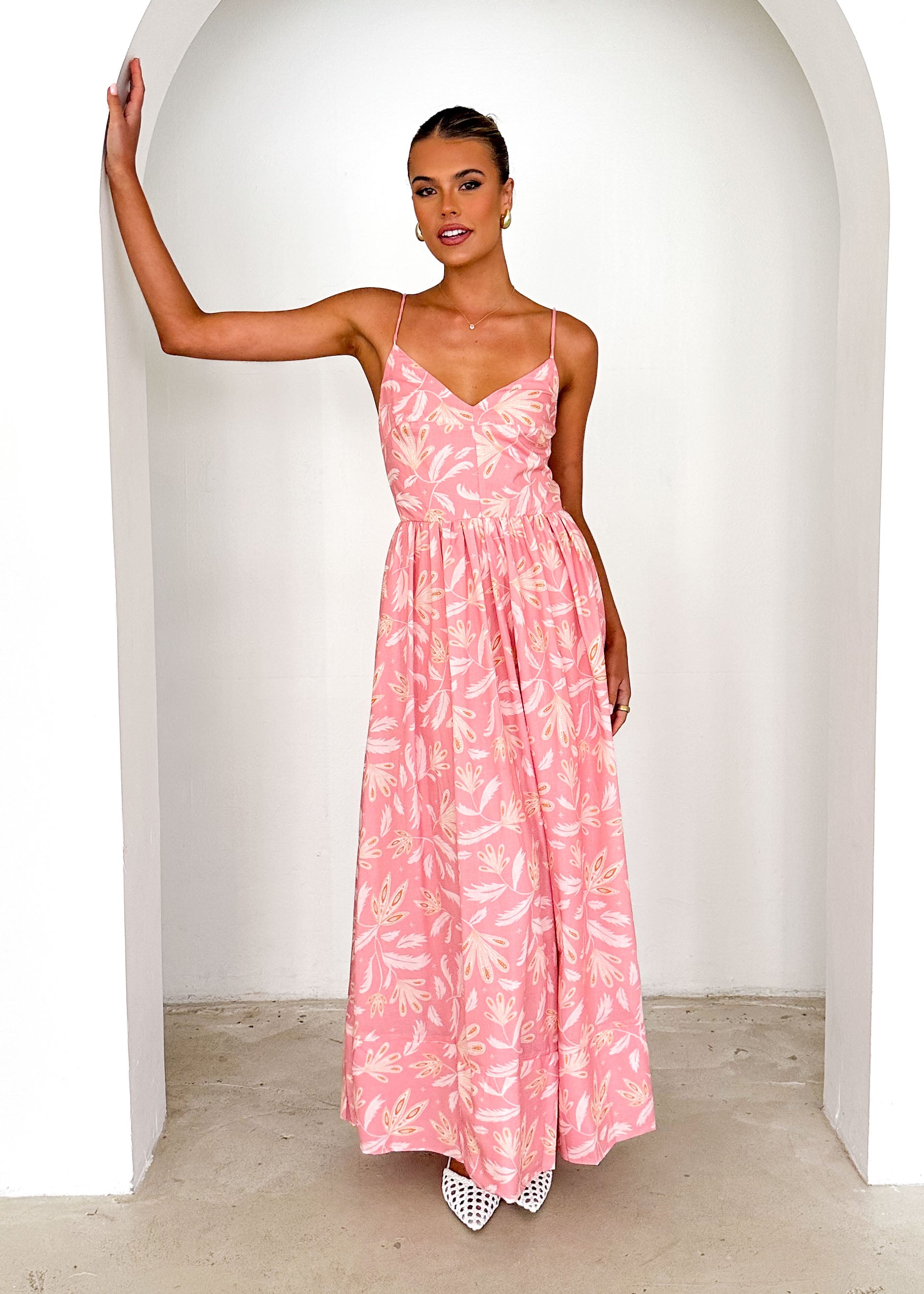 Madrid Maxi Dress - Blush Abstract