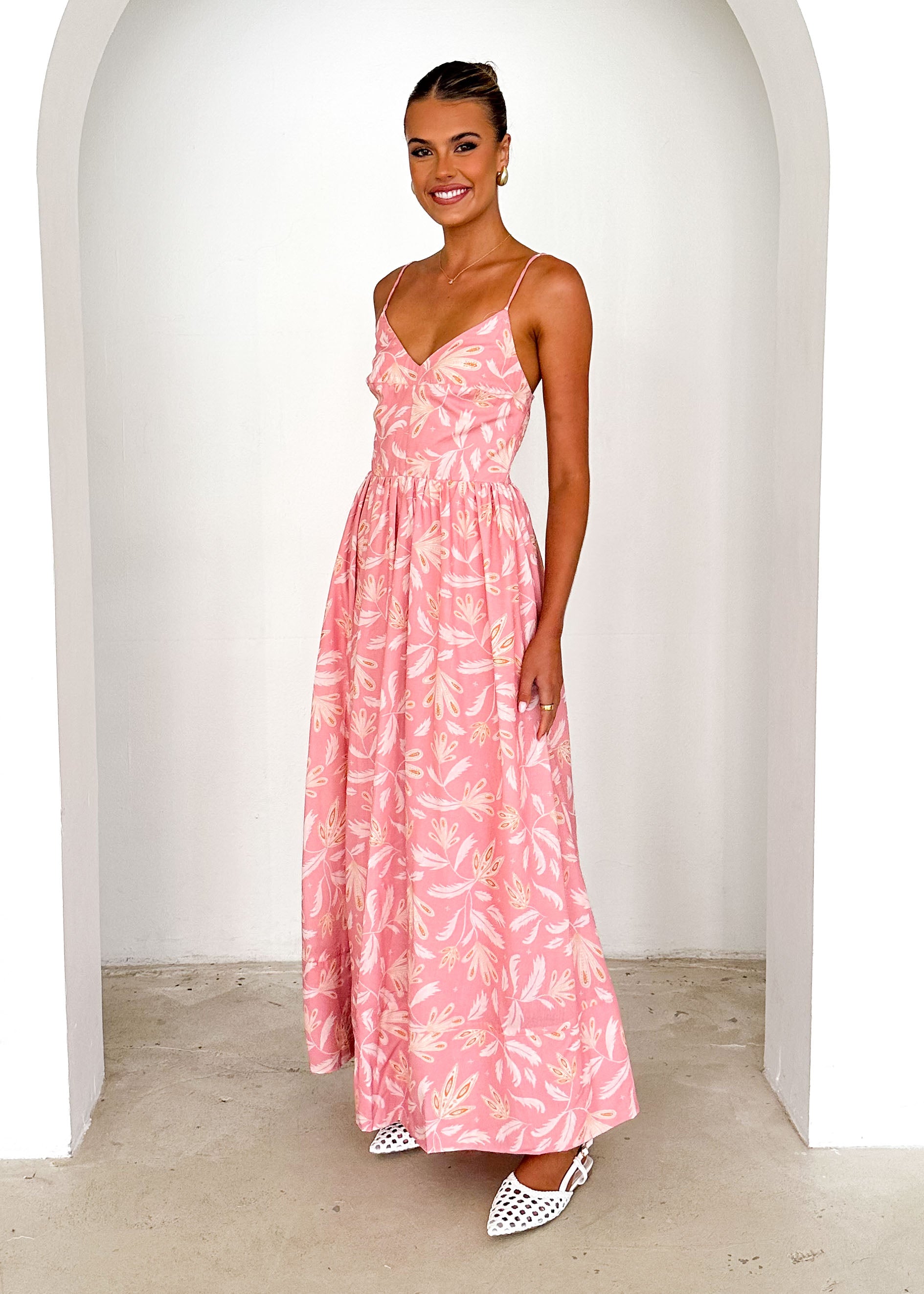 Madrid Maxi Dress - Blush Abstract