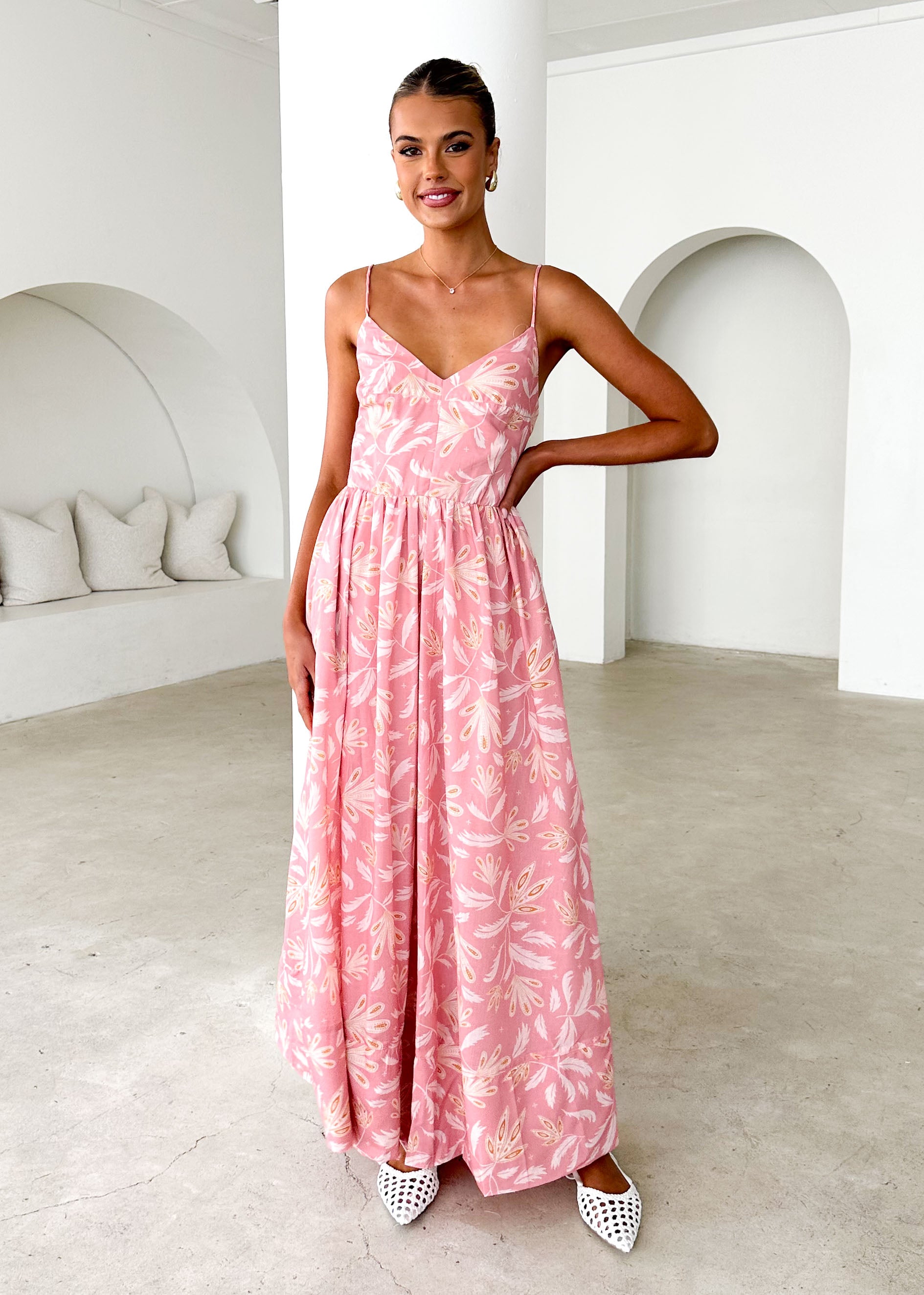 Madrid Maxi Dress - Blush Abstract