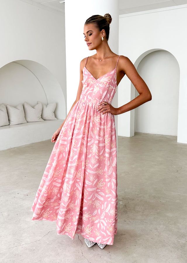 Madrid Maxi Dress Blush Abstract - Main Image