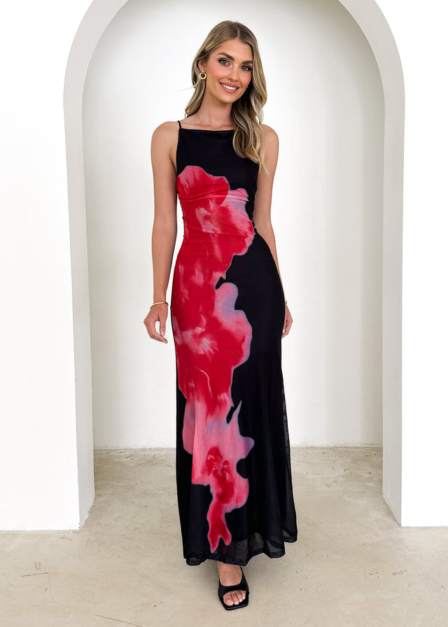 Kohl Maxi Dress - Black Flowers