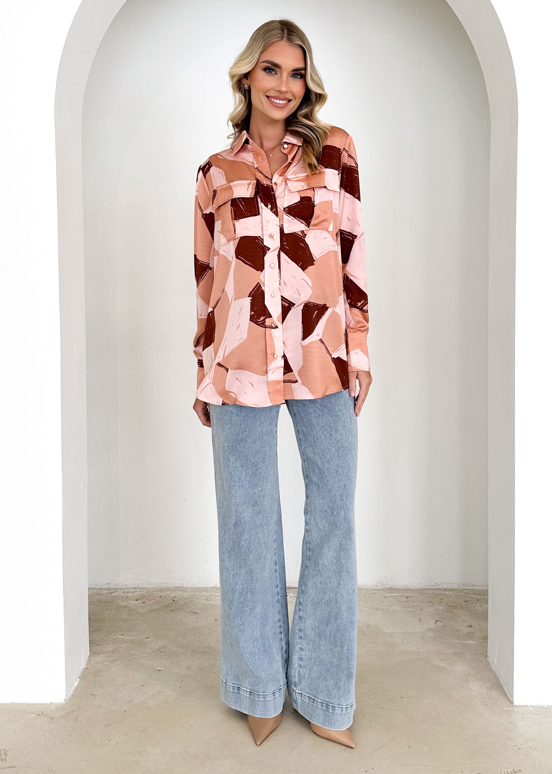 Regloe Shirt - Blush Geo