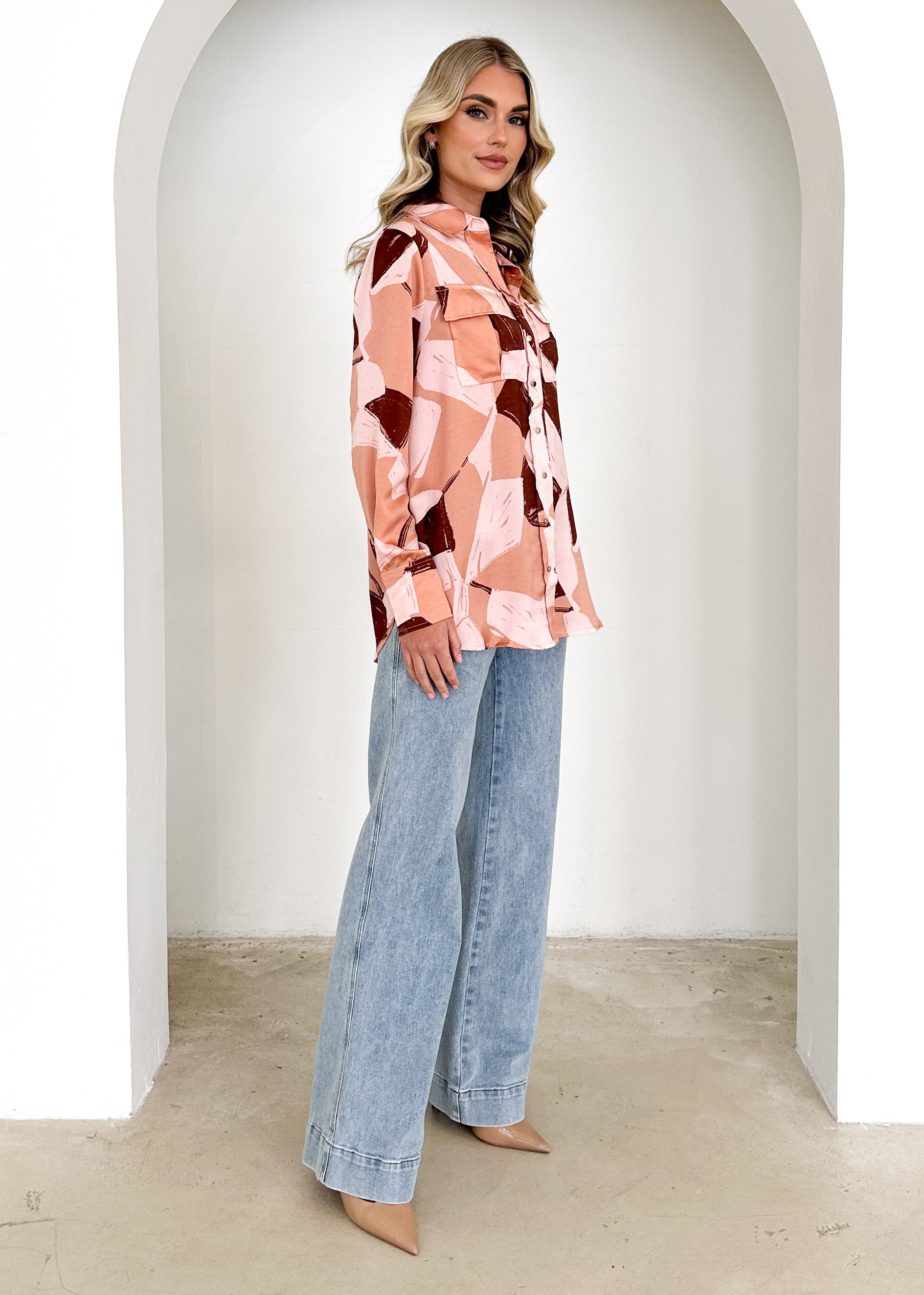 Regloe Shirt - Blush Geo