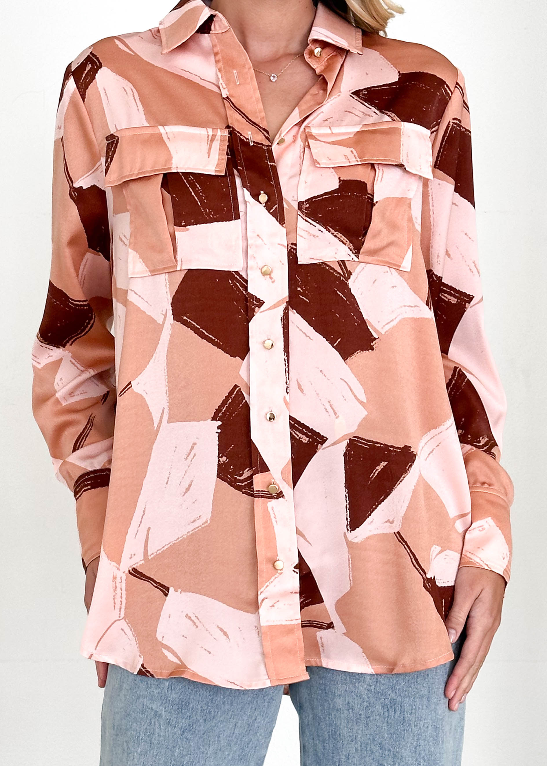 Regloe Shirt - Blush Geo