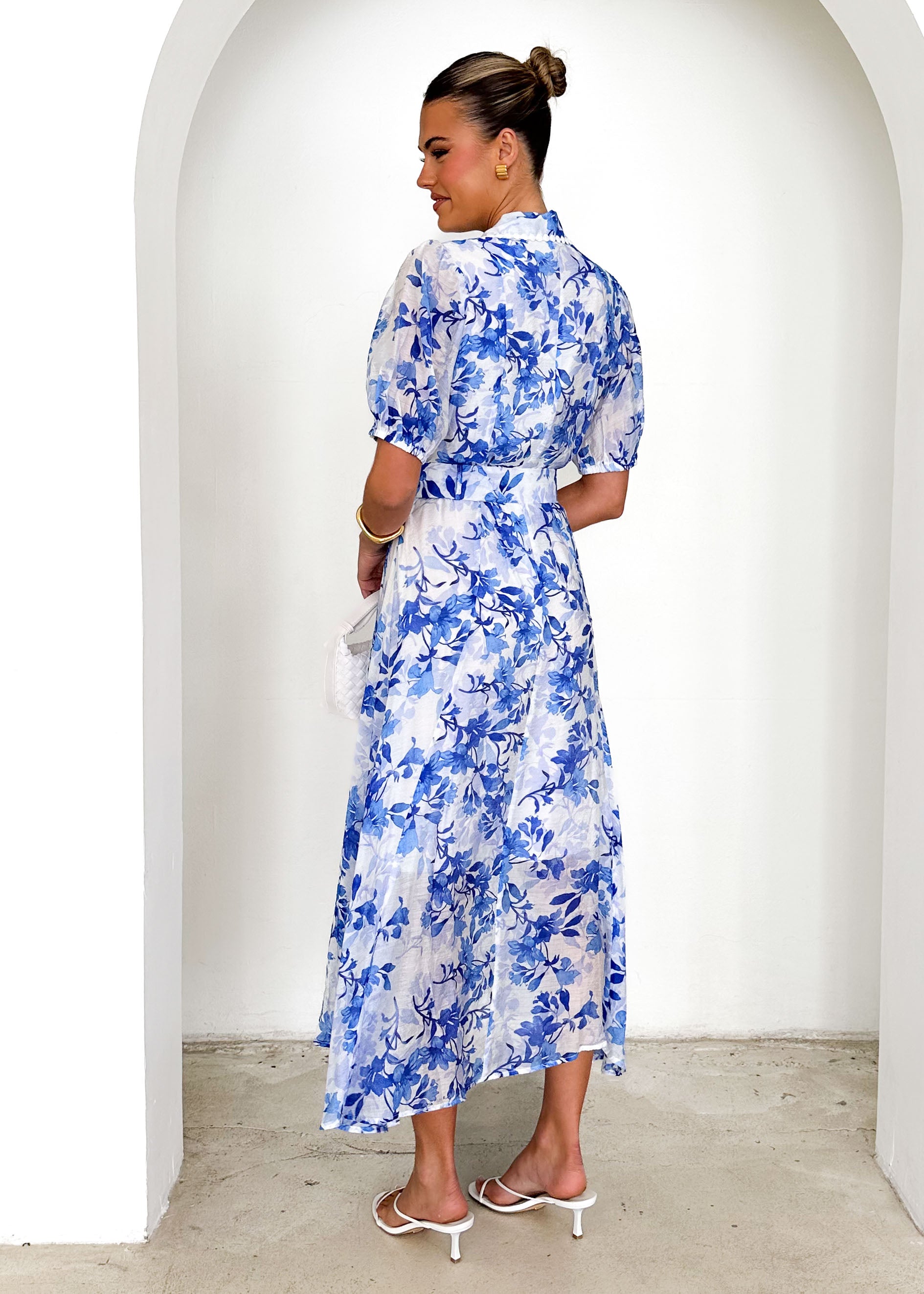 Mannia Maxi Dress - Blue Floral