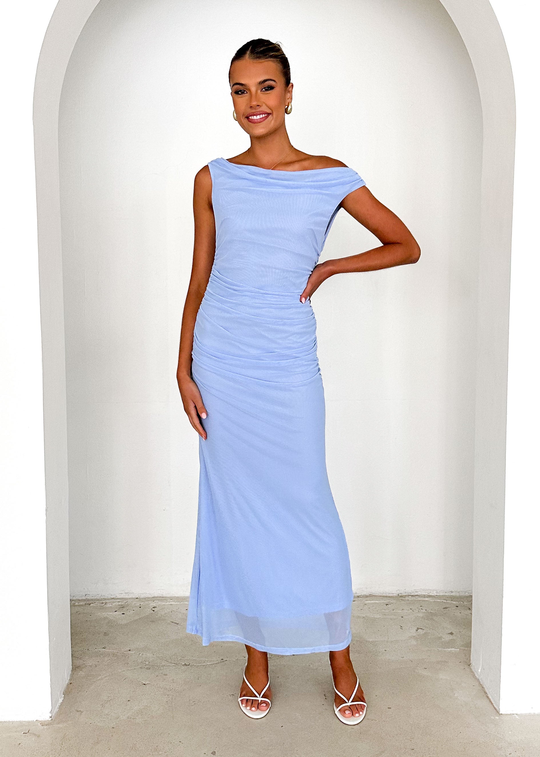 Lita One Shoulder Maxi Dress - Periwinkle