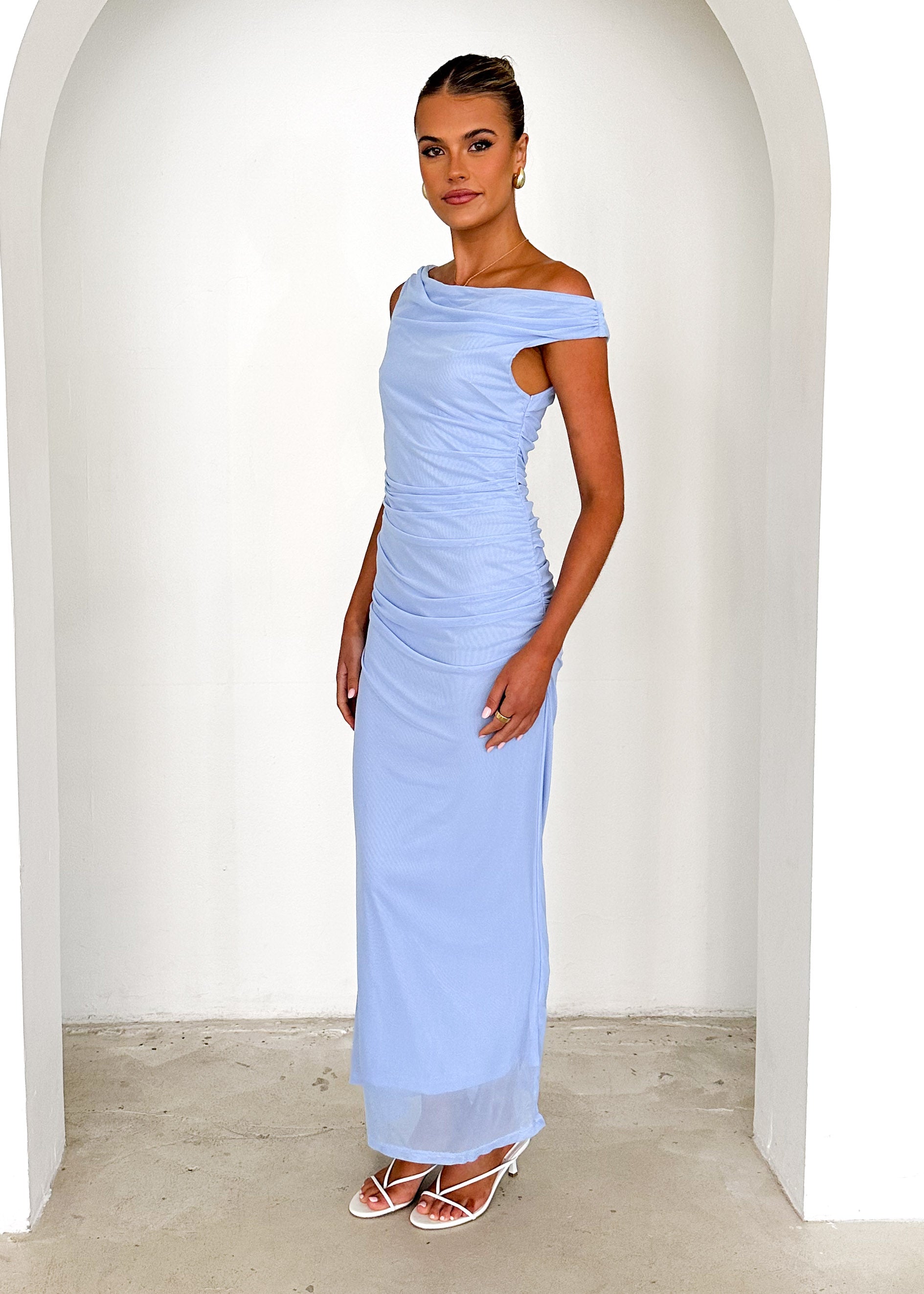 Lita One Shoulder Maxi Dress - Periwinkle