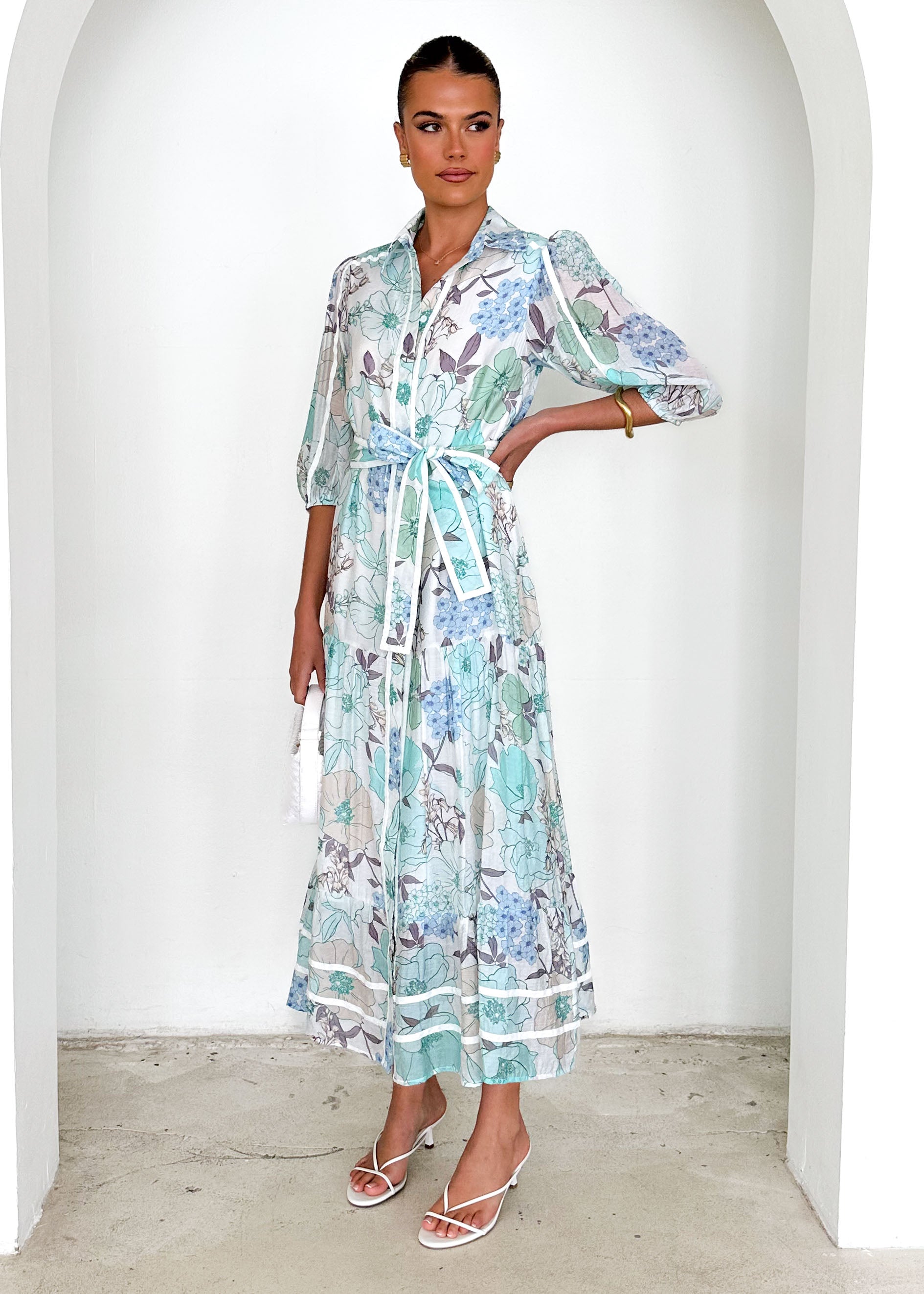 Chesire Maxi Dress - Blue Floral