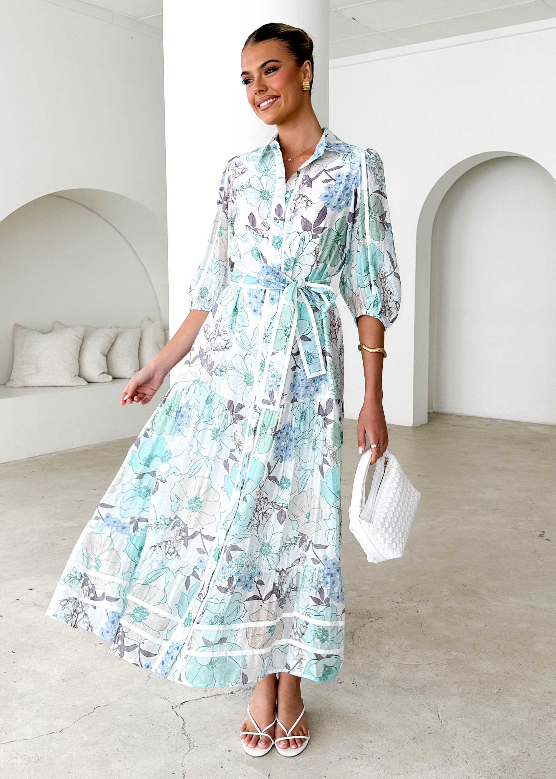 Chesire Maxi Dress - Blue Floral