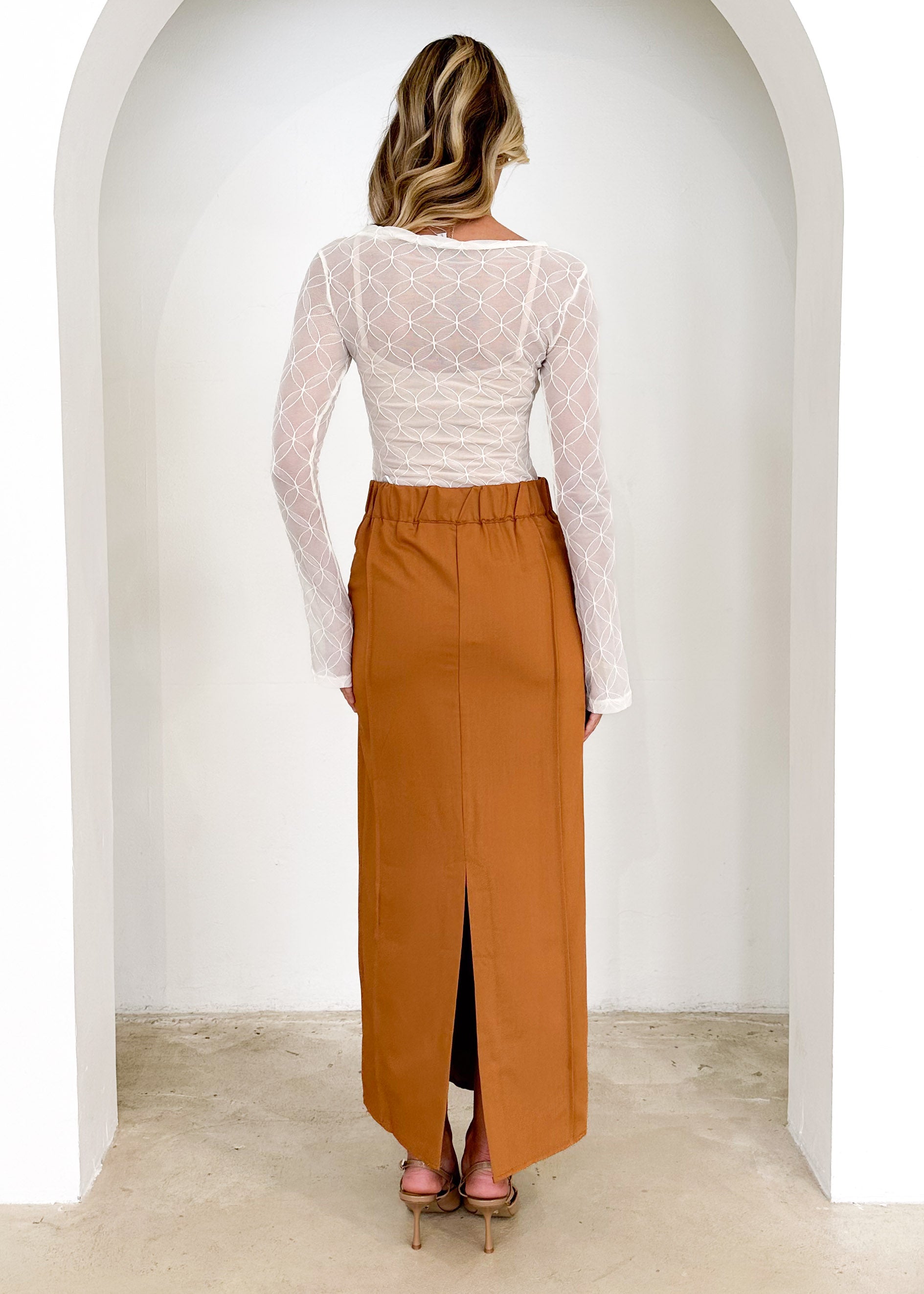 Corina Midi Skirt - Rust