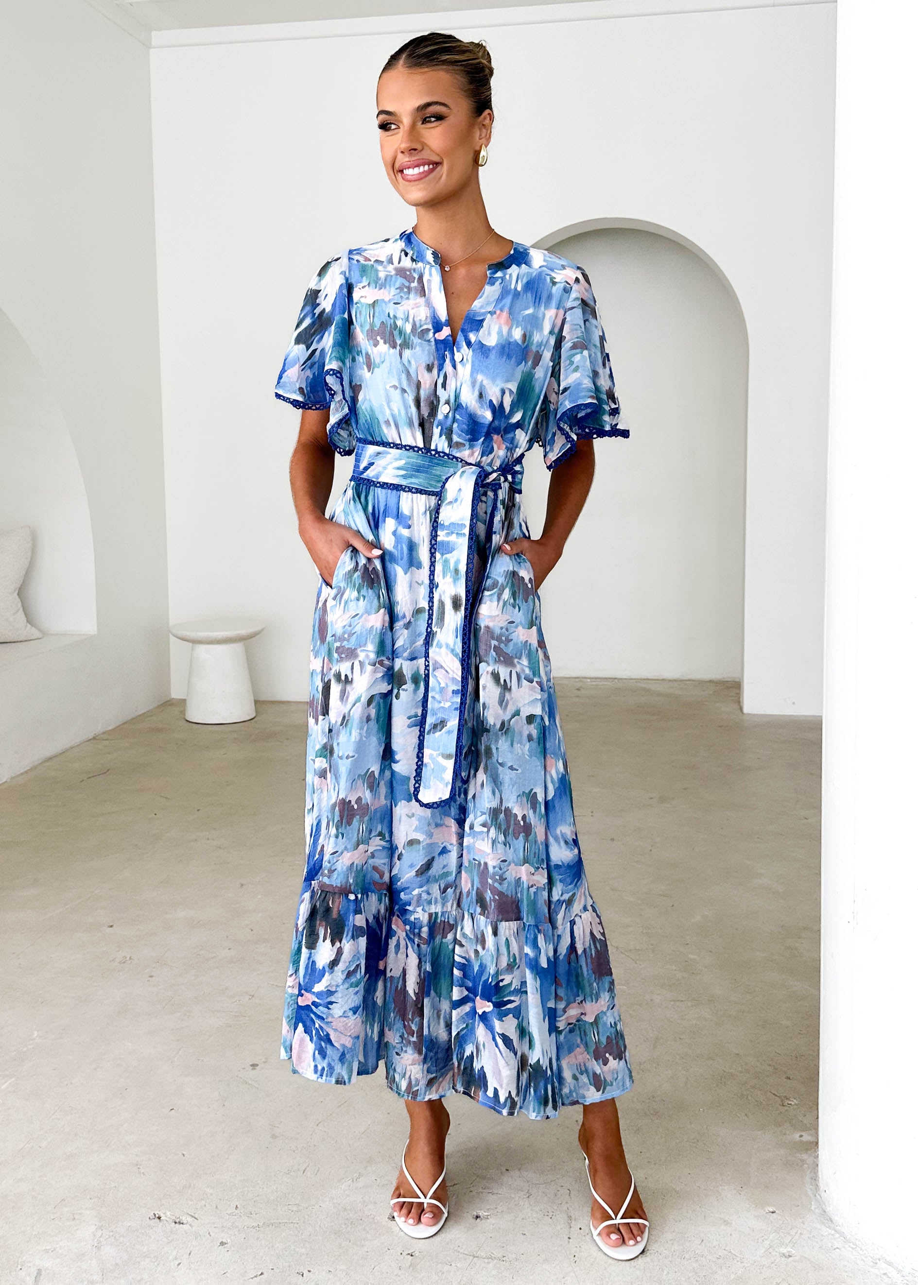 Janet Maxi Dress - Blue Floral