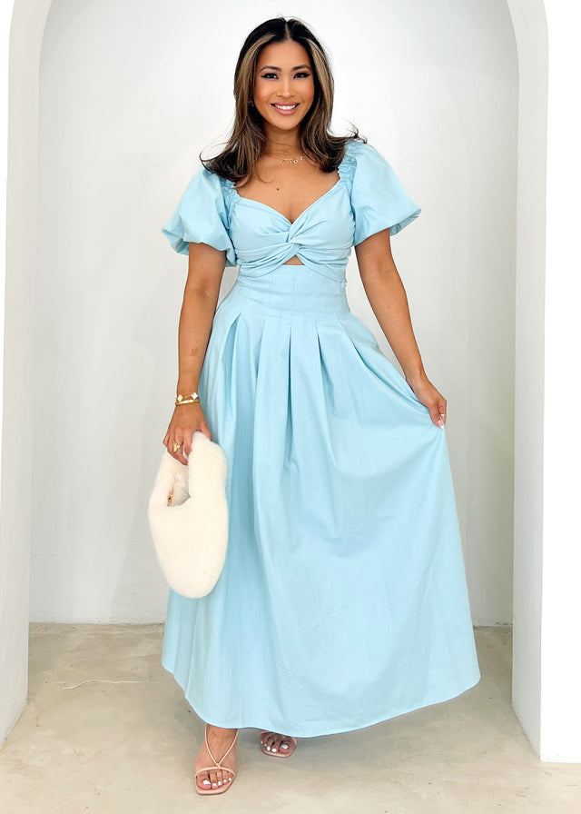 Larttie Off Shoulder Midi Dress Powder Blue - Main Image