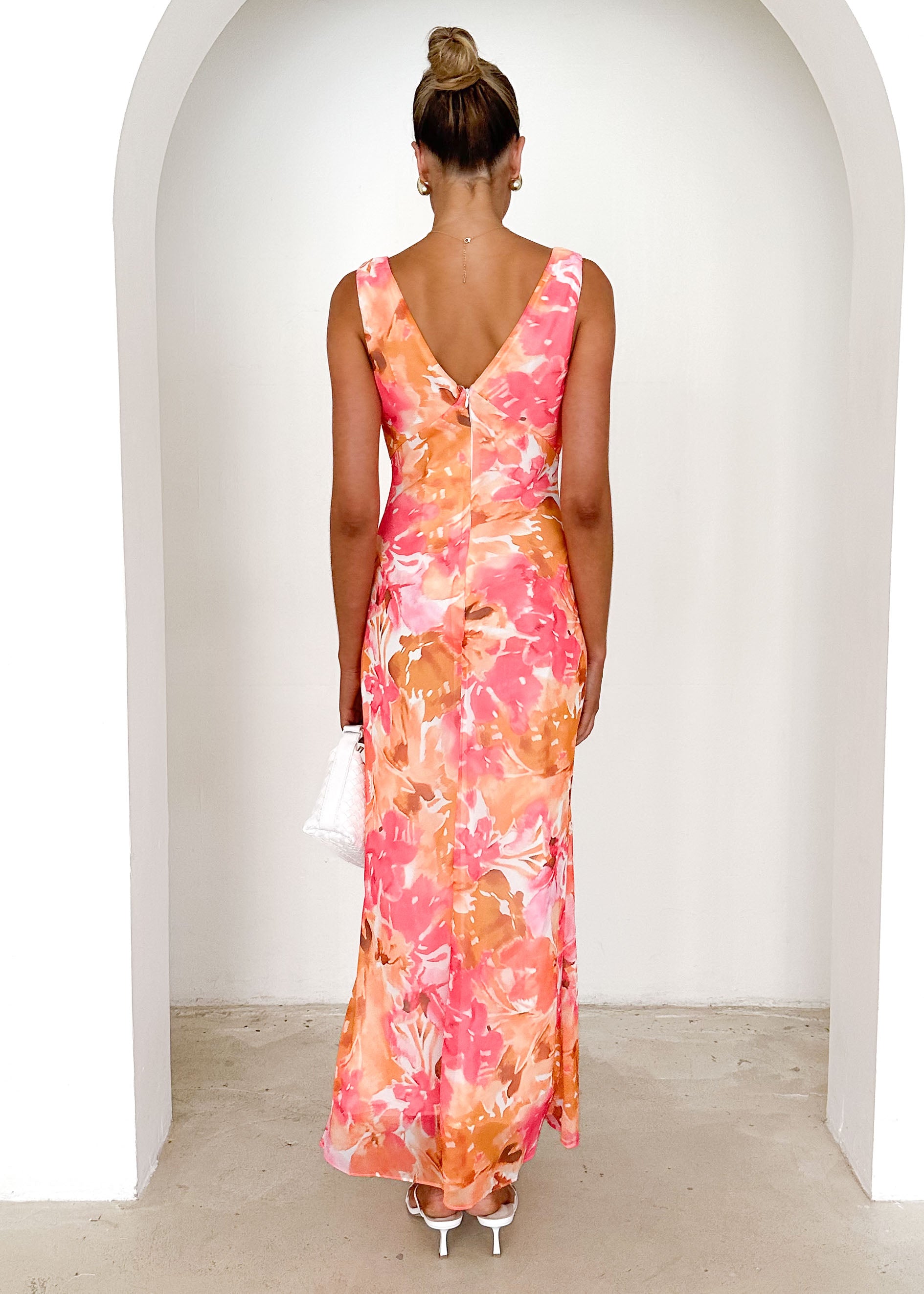 Thessy Maxi Dress - Tangerine Floral