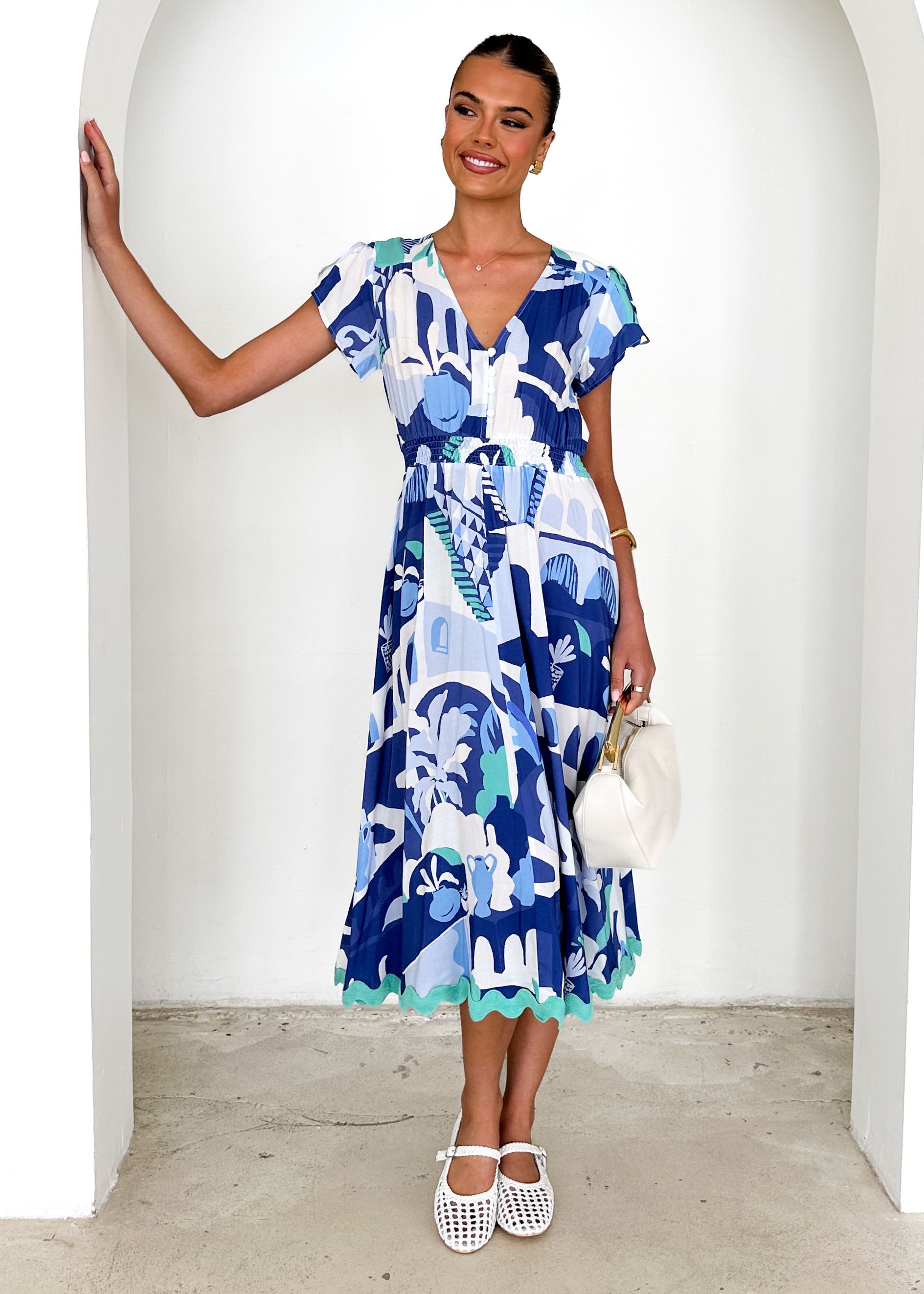 Phoenix Midi Dress - Blue Nyssa