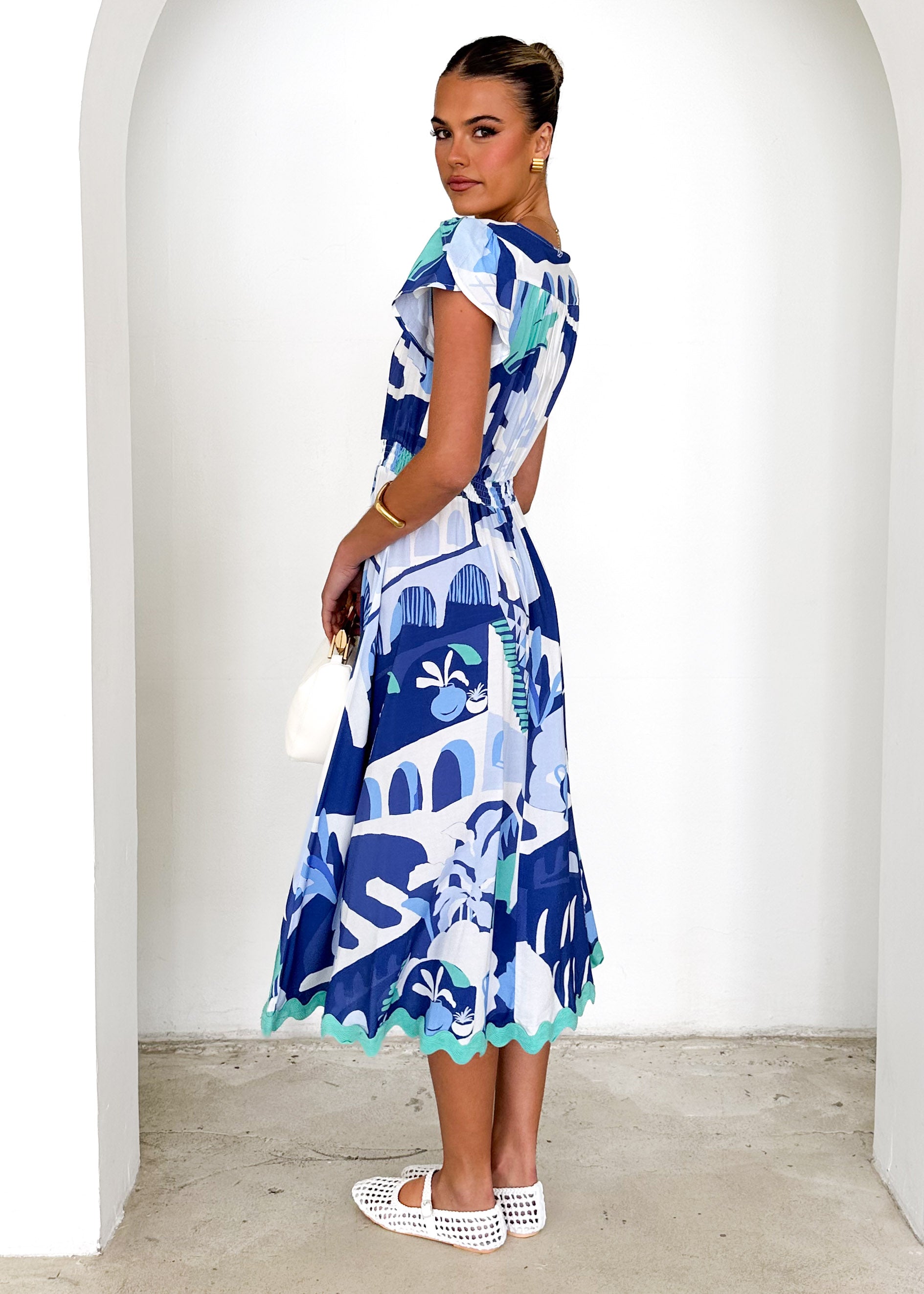 Phoenix Midi Dress - Blue Nyssa