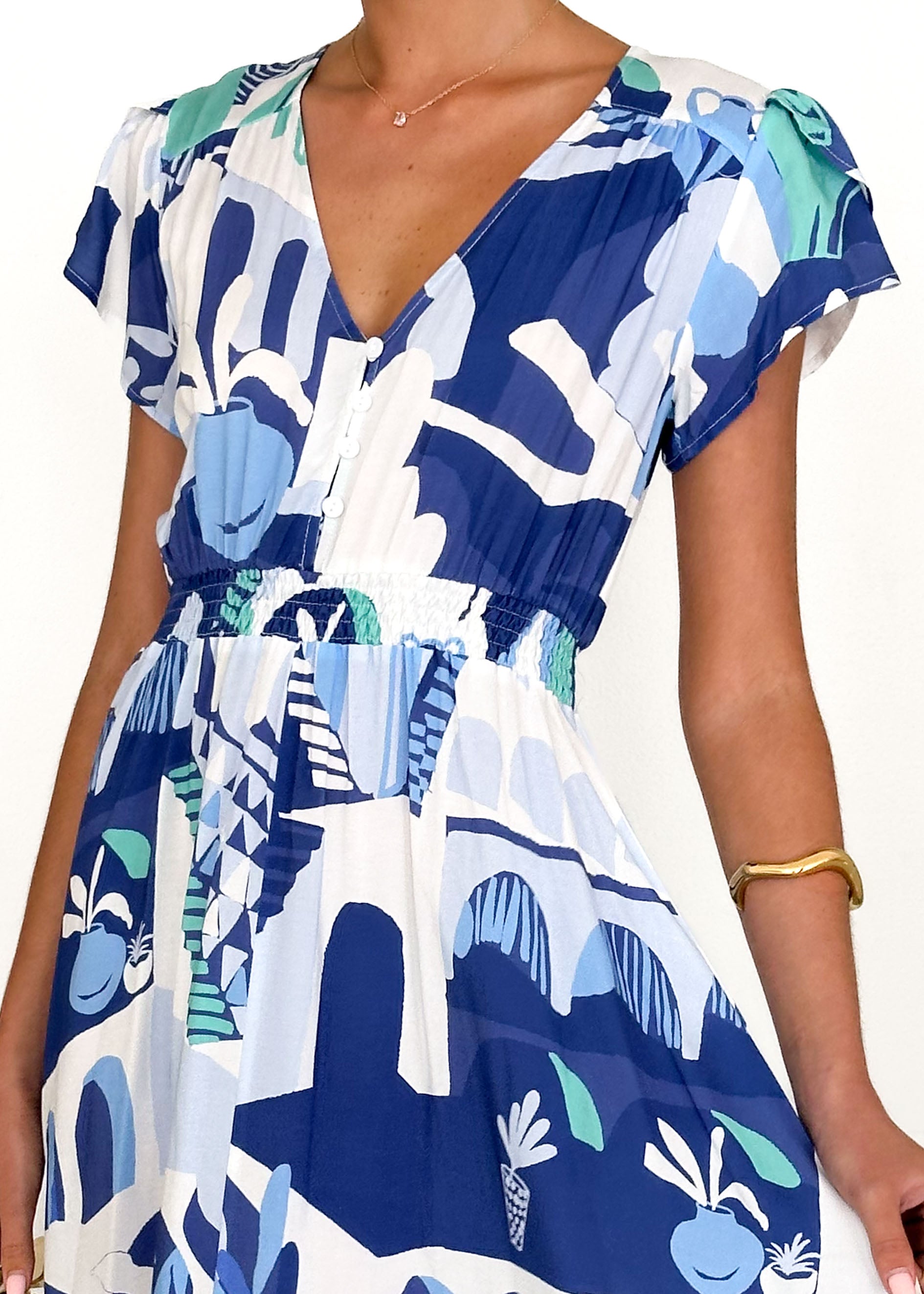 Phoenix Midi Dress - Blue Nyssa