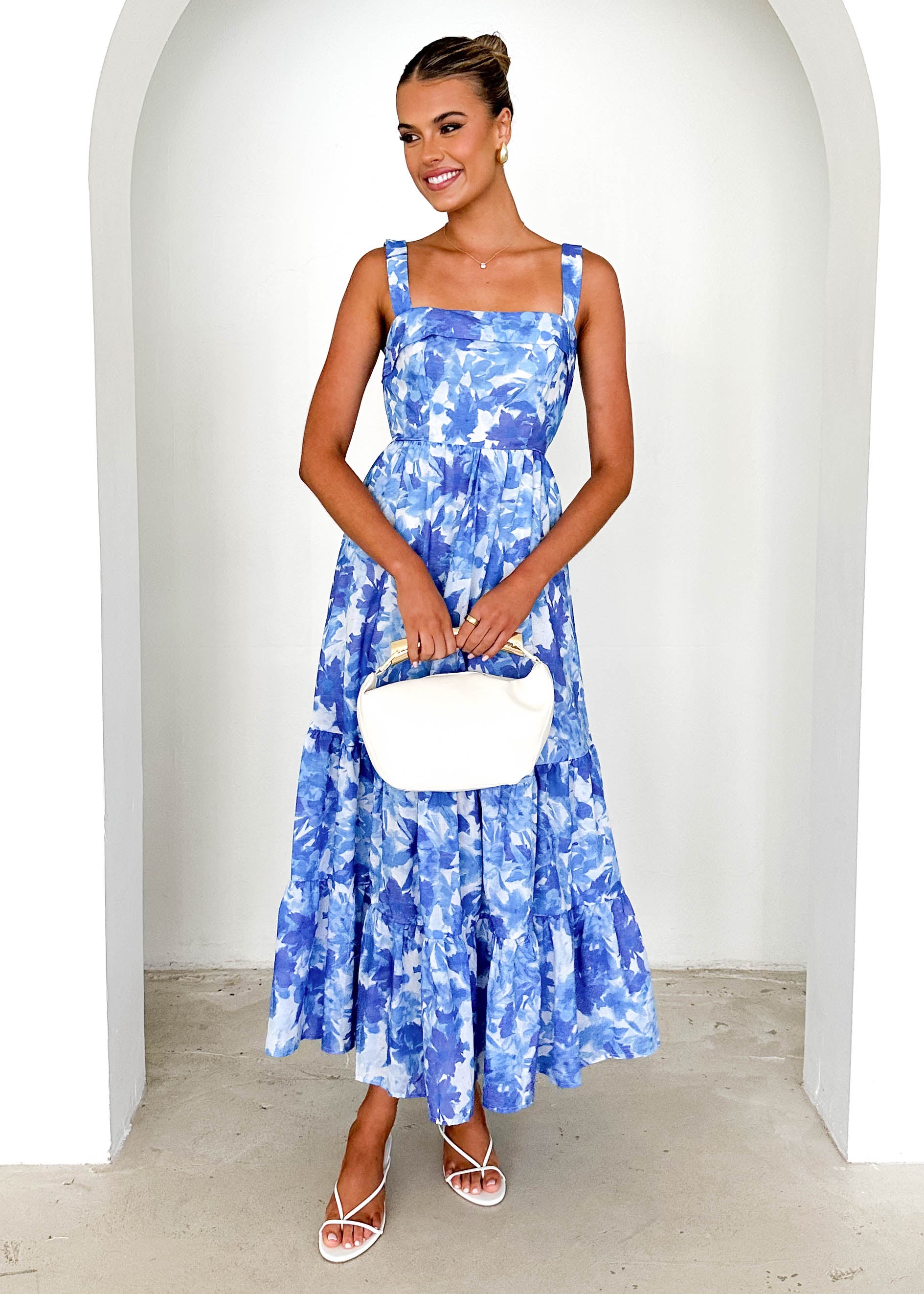 Jacy Maxi Dress - Blue Abstract