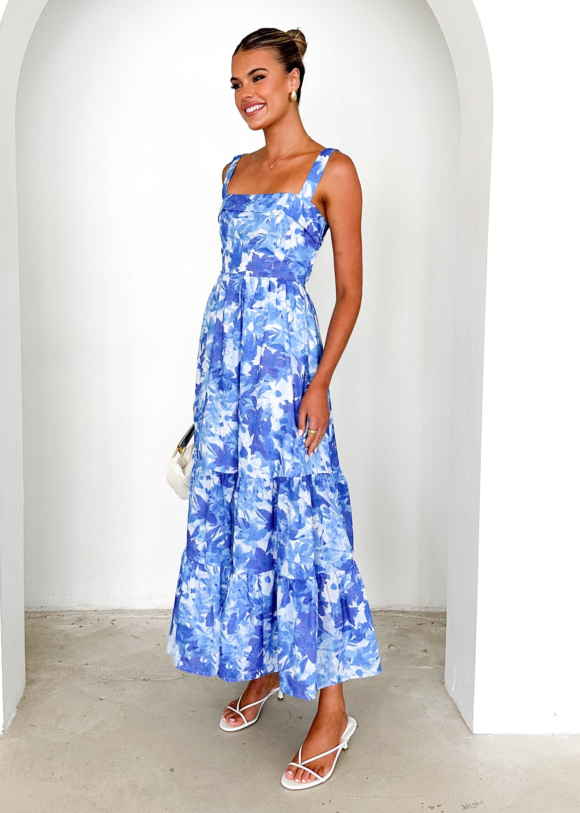 Jacy Maxi Dress - Blue Abstract