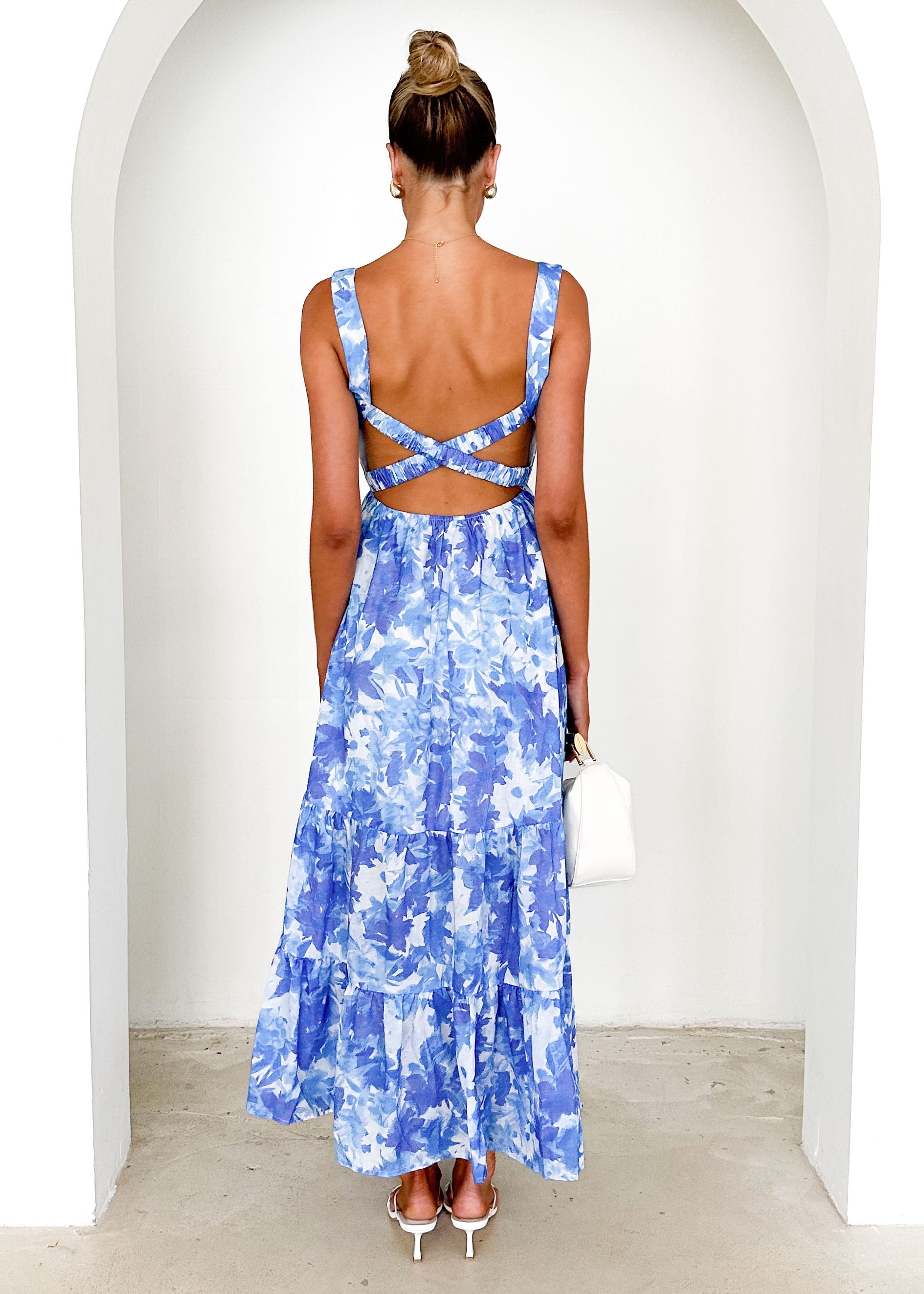 Jacy Maxi Dress - Blue Abstract