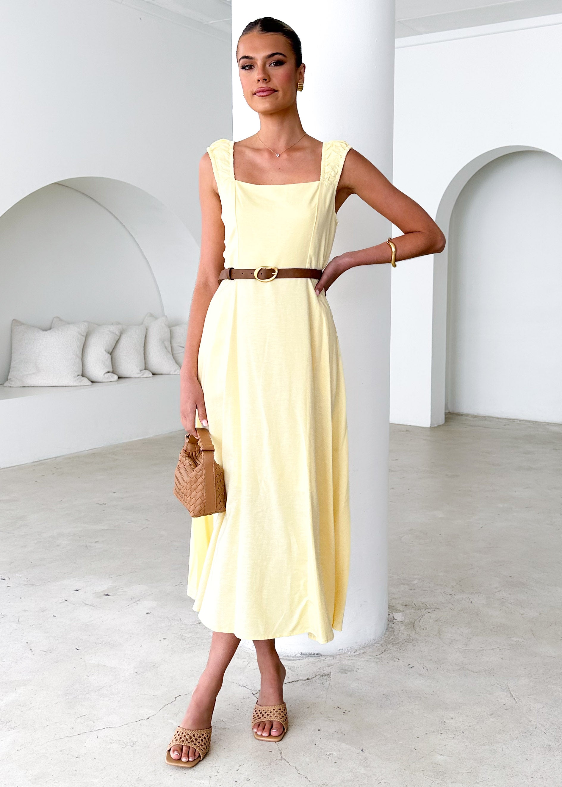 Lila Midi Dress - Lemon