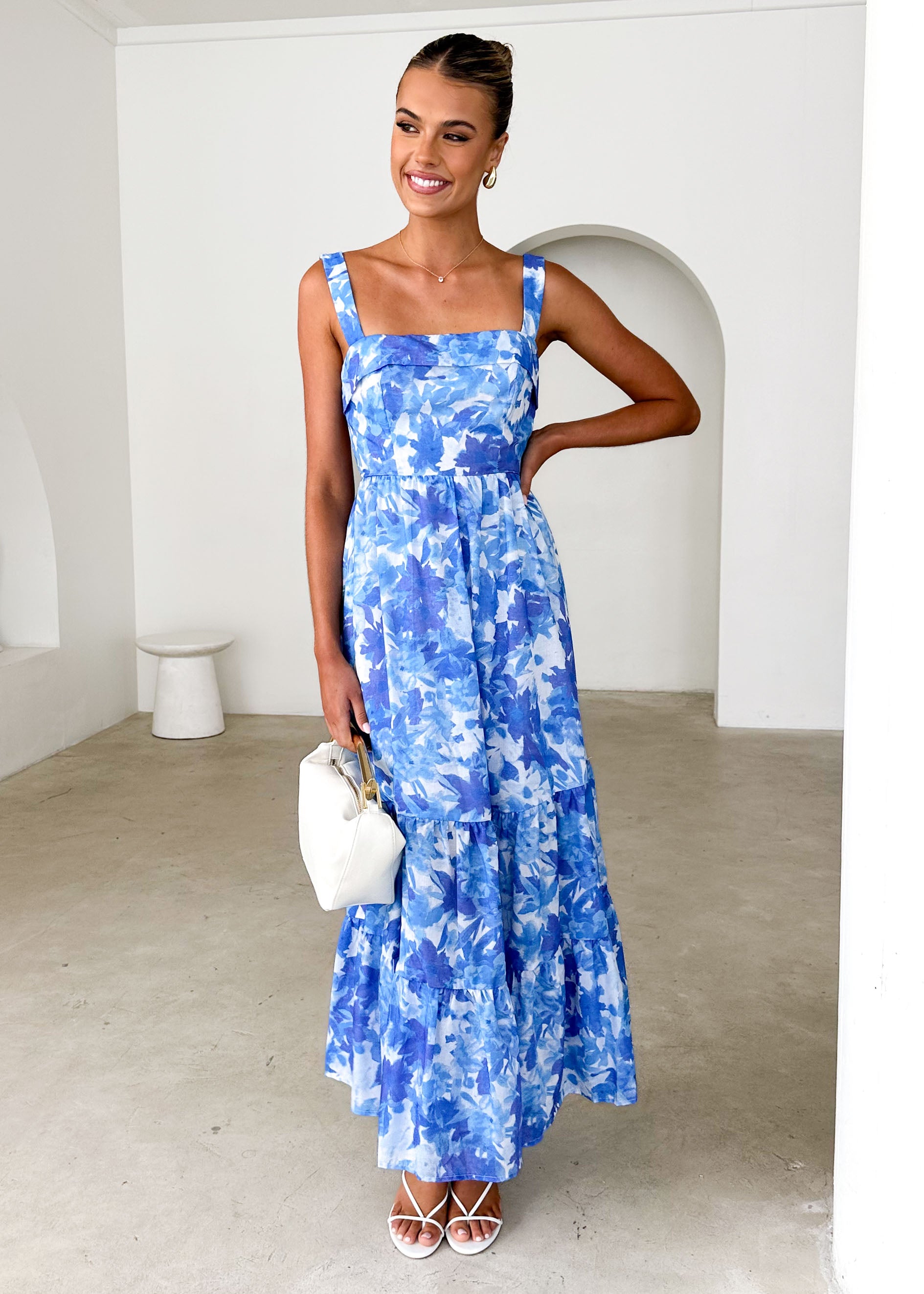 Jacy Maxi Dress - Blue Abstract