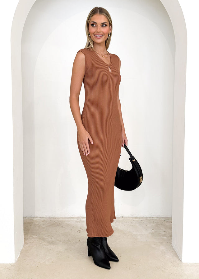 Carver Knit Maxi Dress - Rust