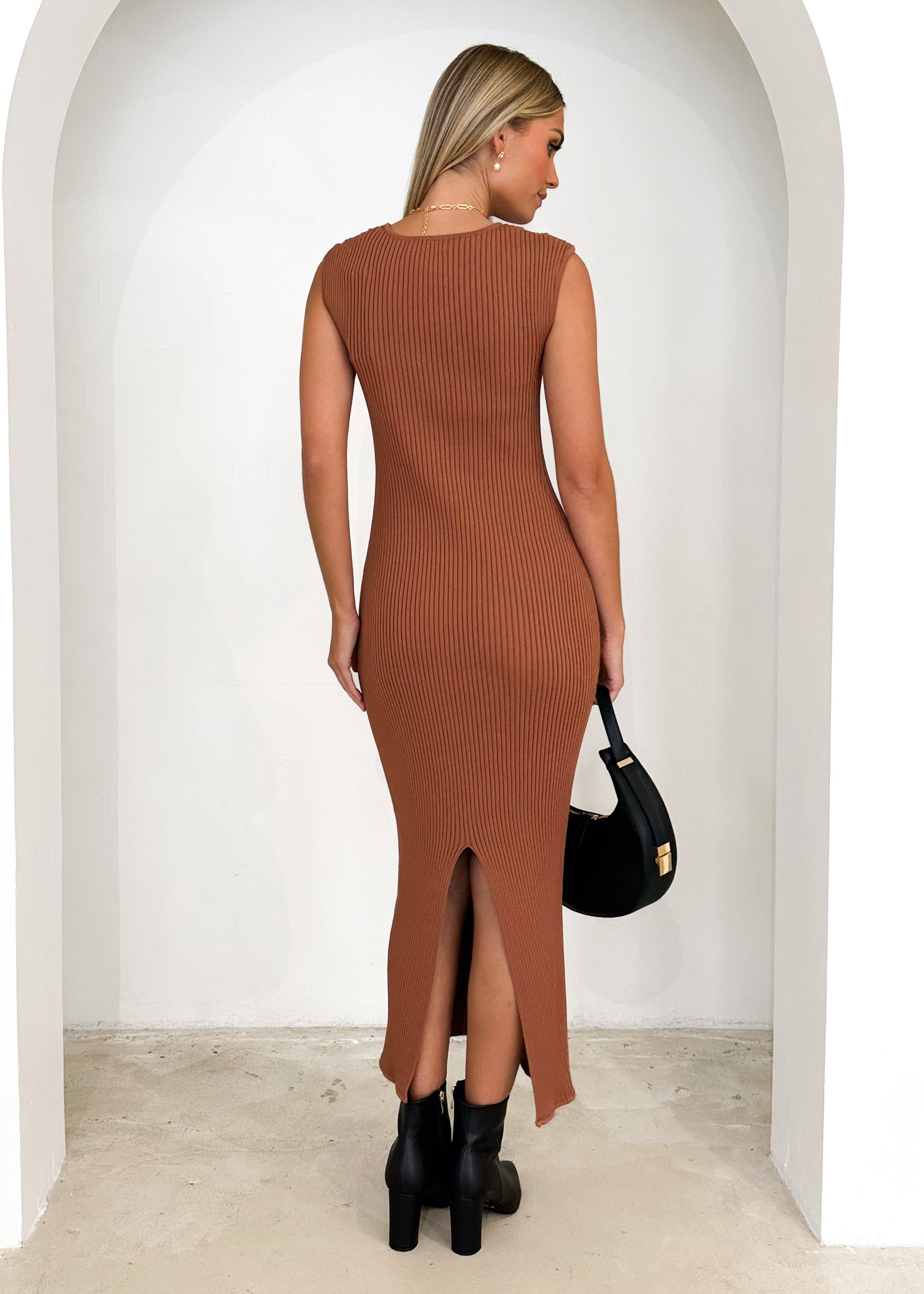 Carver Knit Maxi Dress - Rust