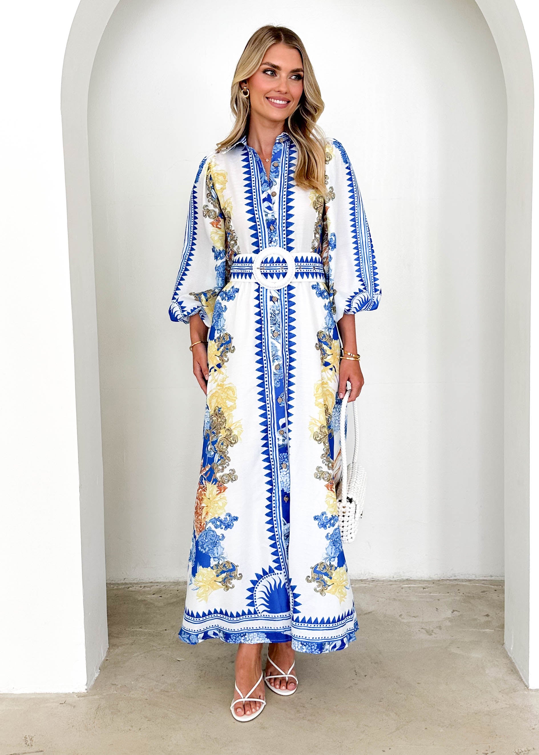 PRE-ORDER: Bellagio Maxi Dress - China Doll Blue