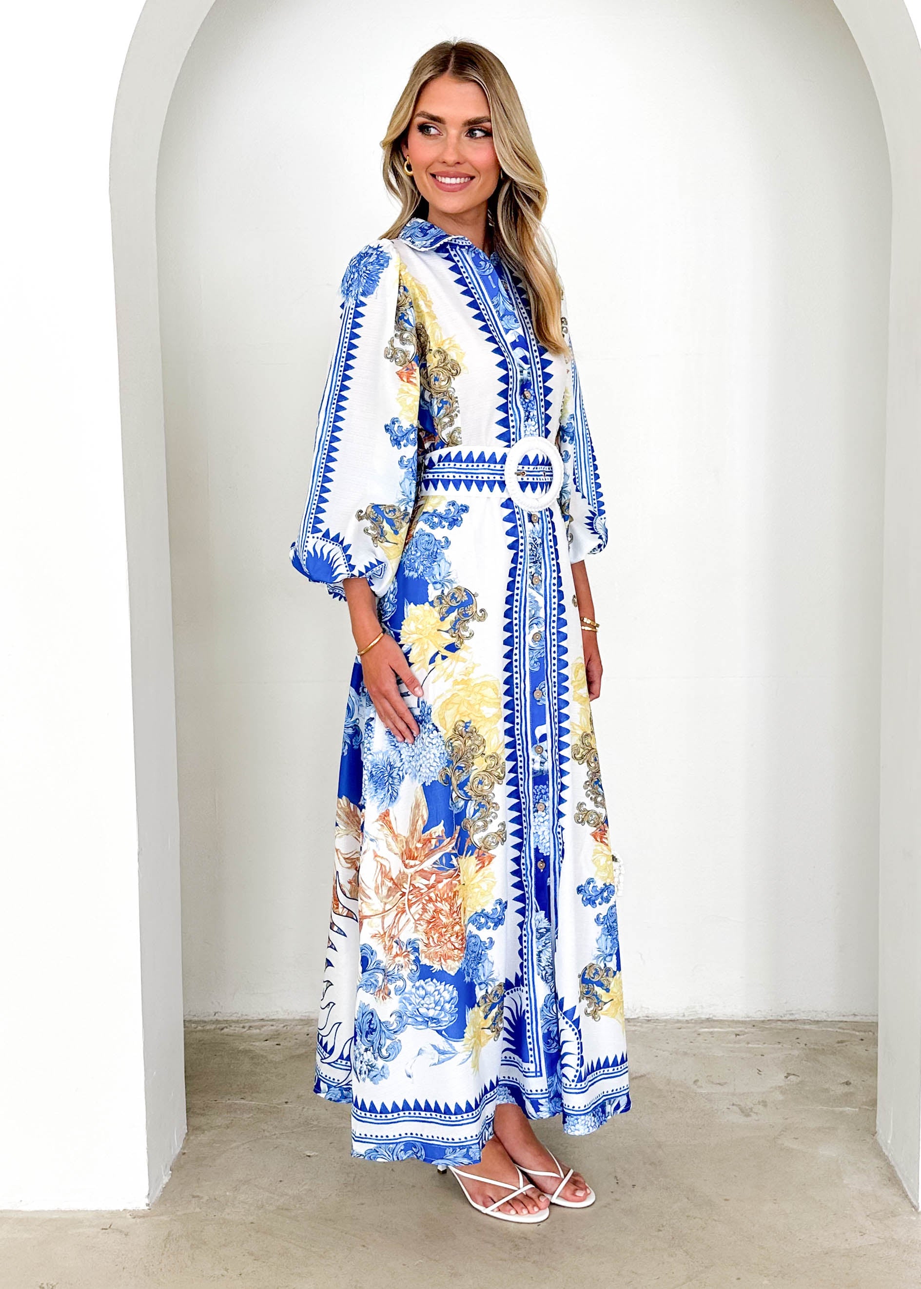 PRE-ORDER: Bellagio Maxi Dress - China Doll Blue