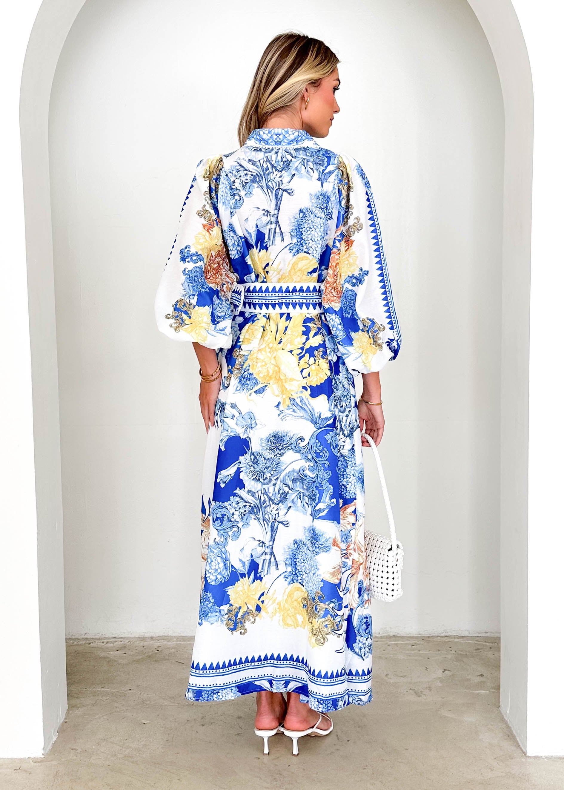 PRE-ORDER: Bellagio Maxi Dress - China Doll Blue