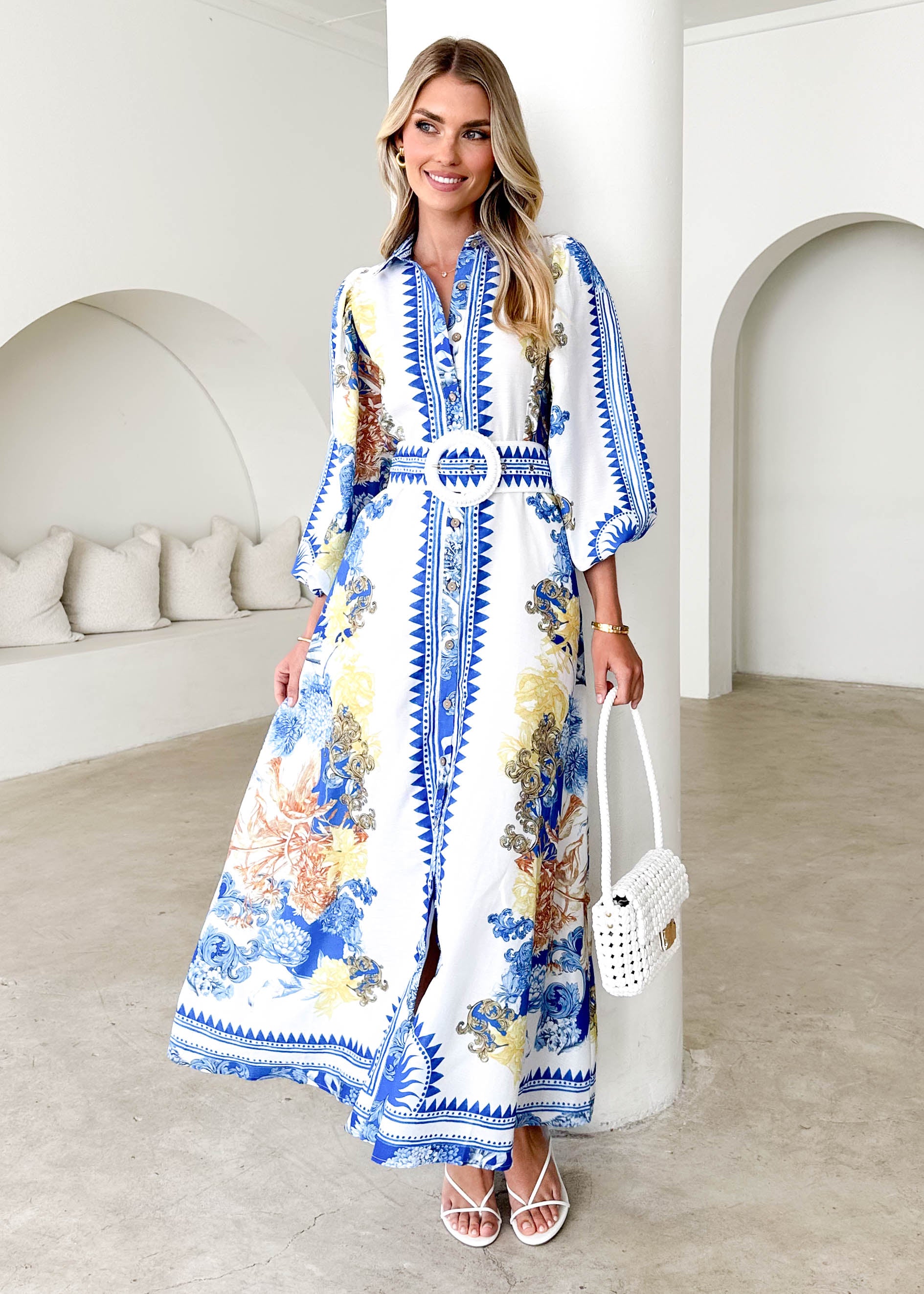 PRE-ORDER: Bellagio Maxi Dress - China Doll Blue