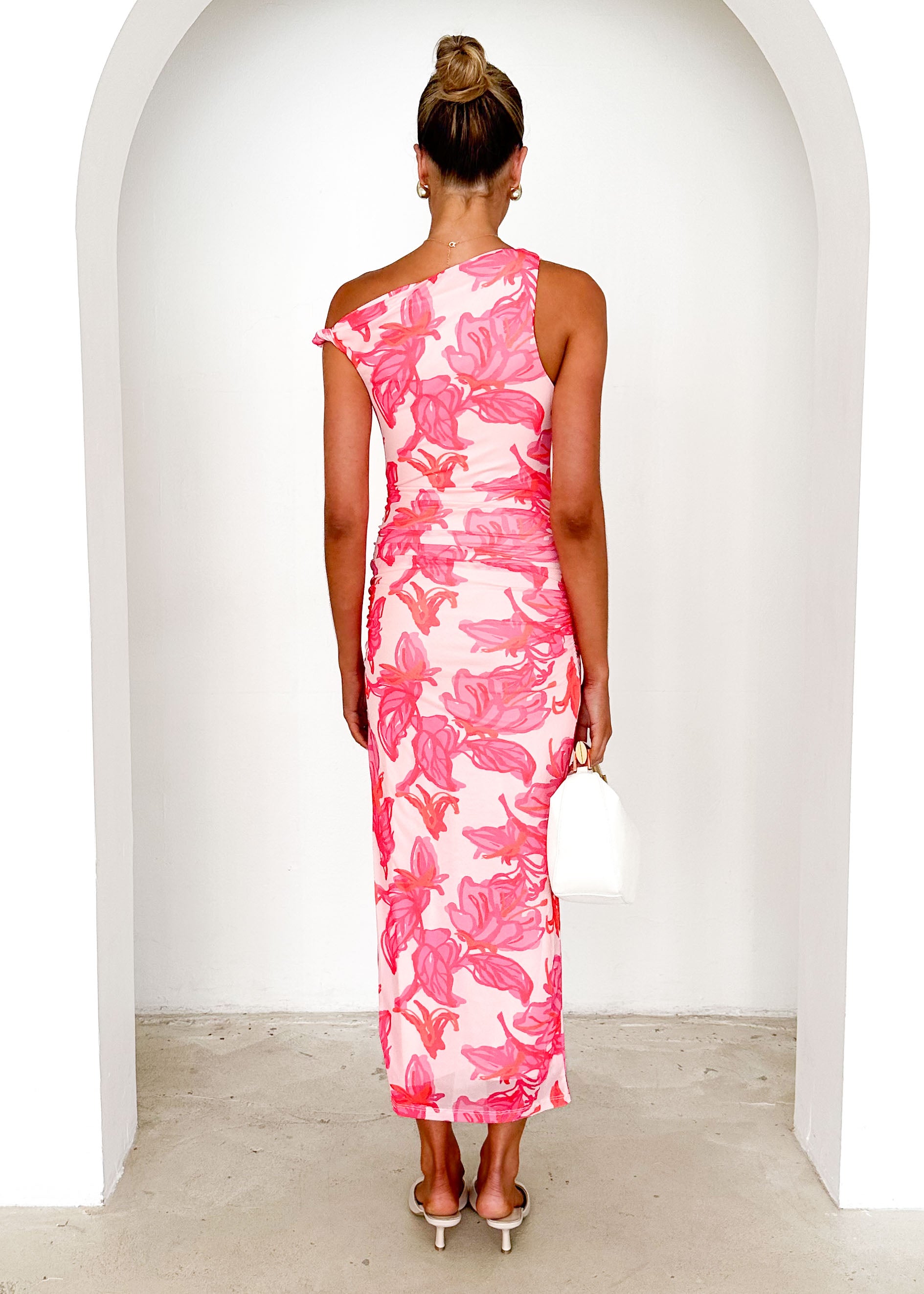 Darbie Mesh Maxi Dress - Pink Floral