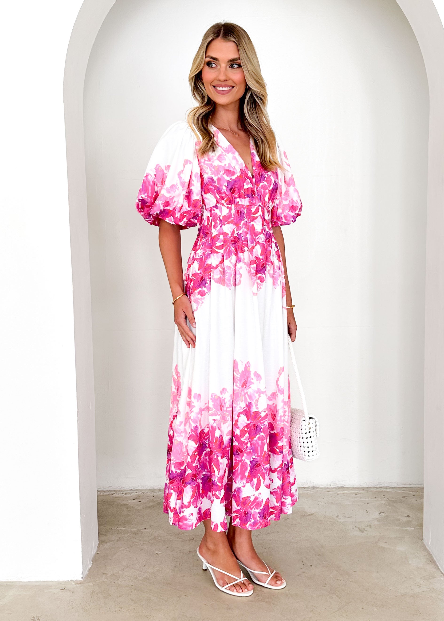 Lumina Maxi Dress - Pink Floral