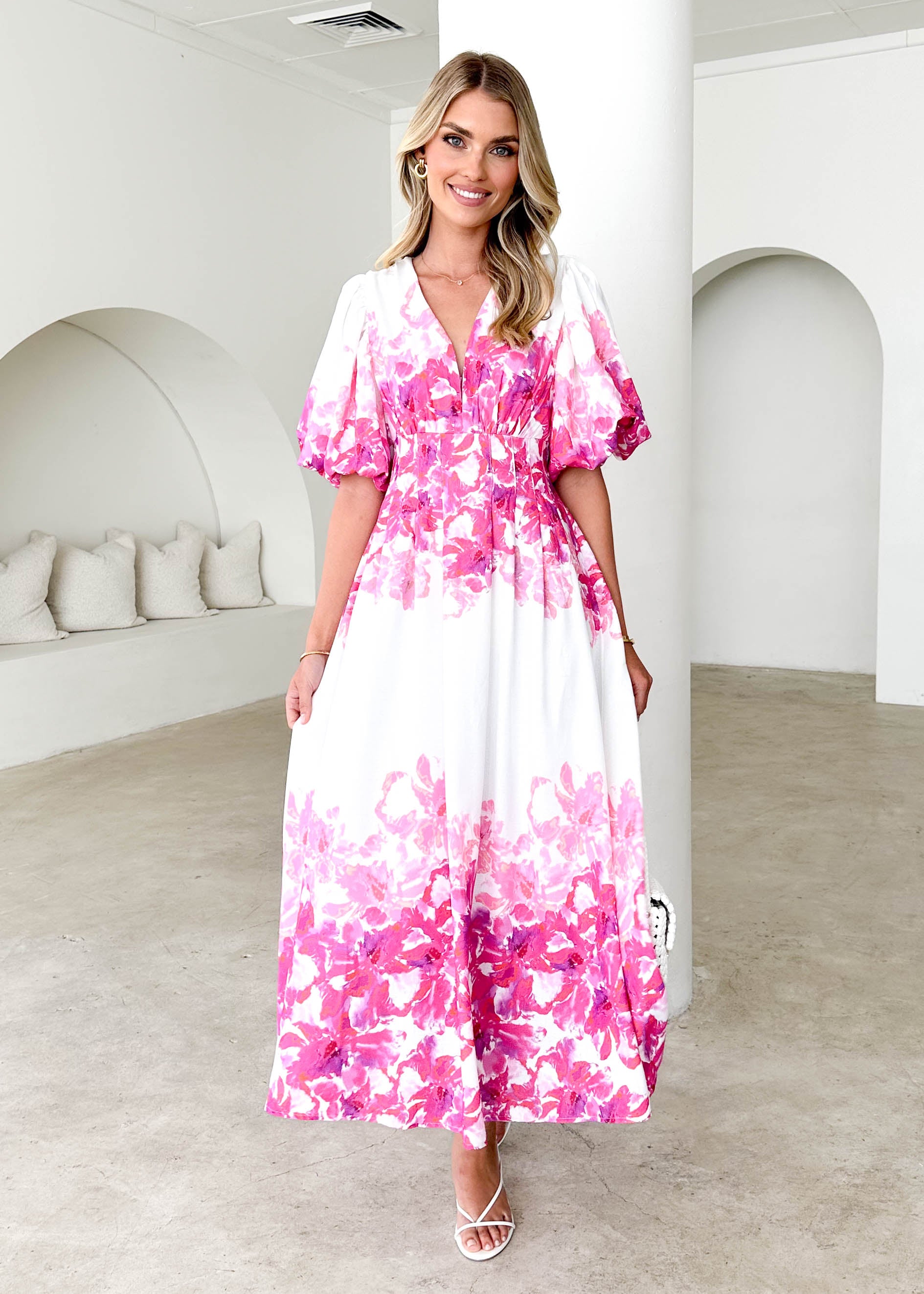 Lumina Maxi Dress - Pink Floral