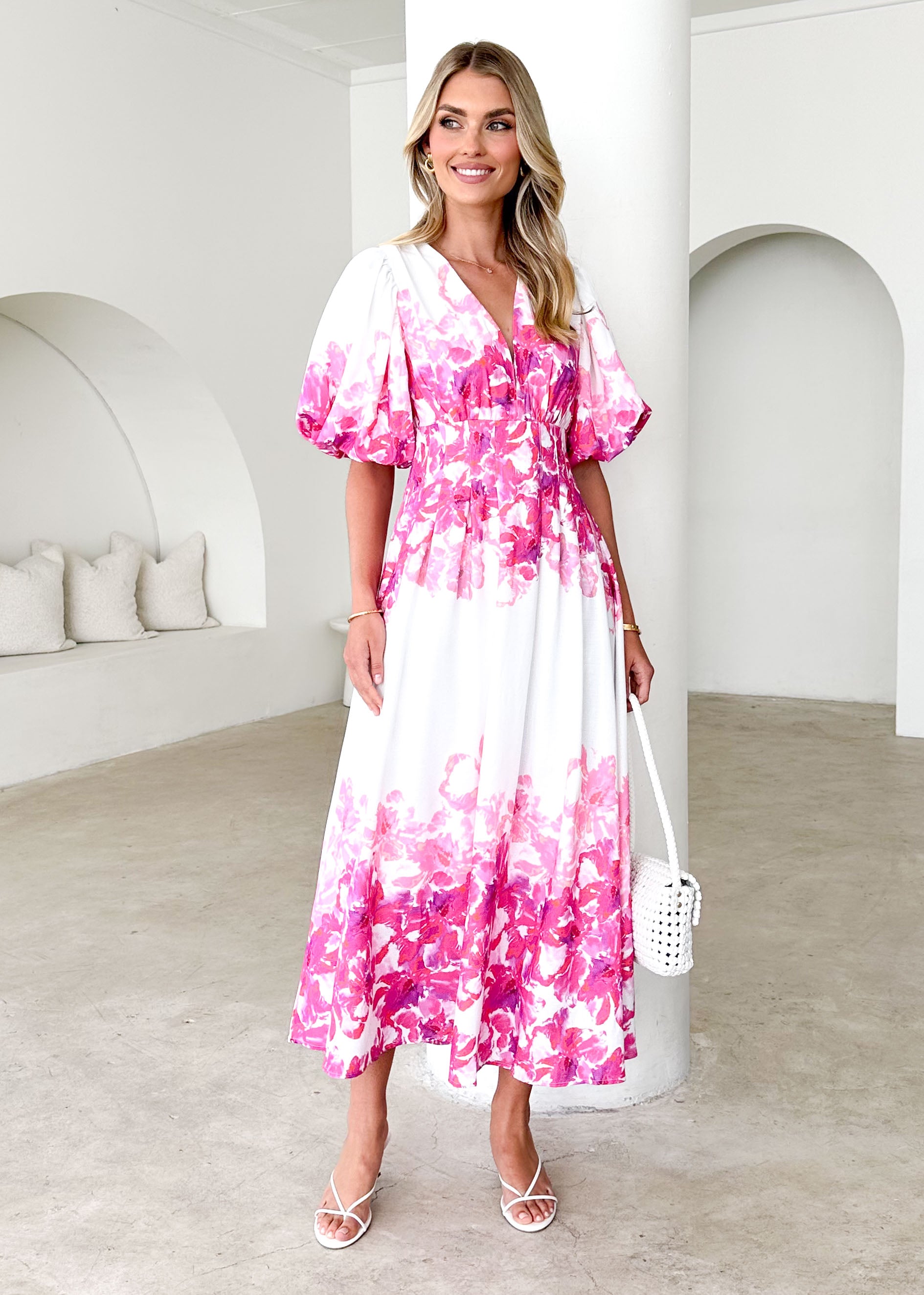 Lumina Maxi Dress - Pink Floral