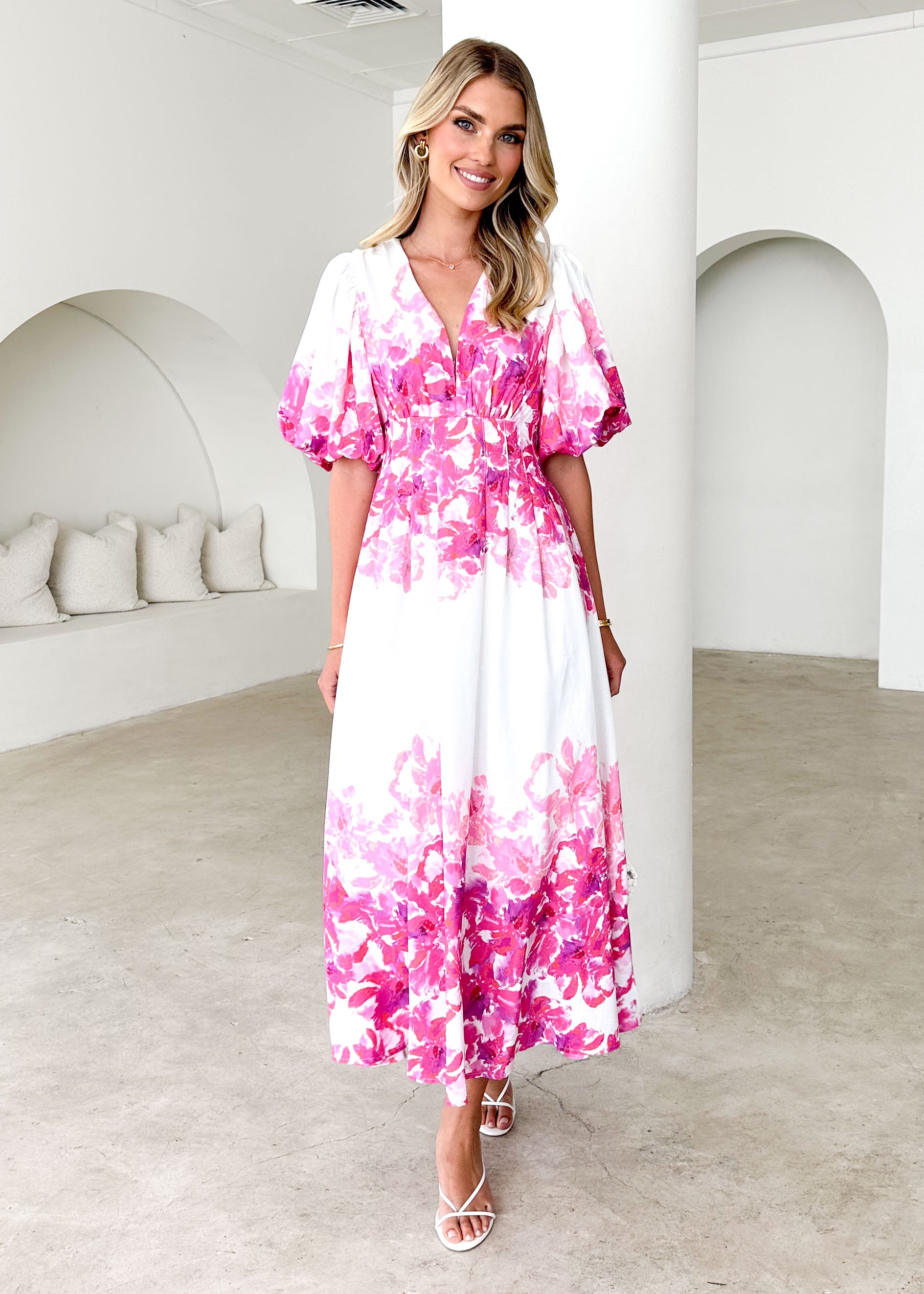 Lumina Maxi Dress - Pink Floral