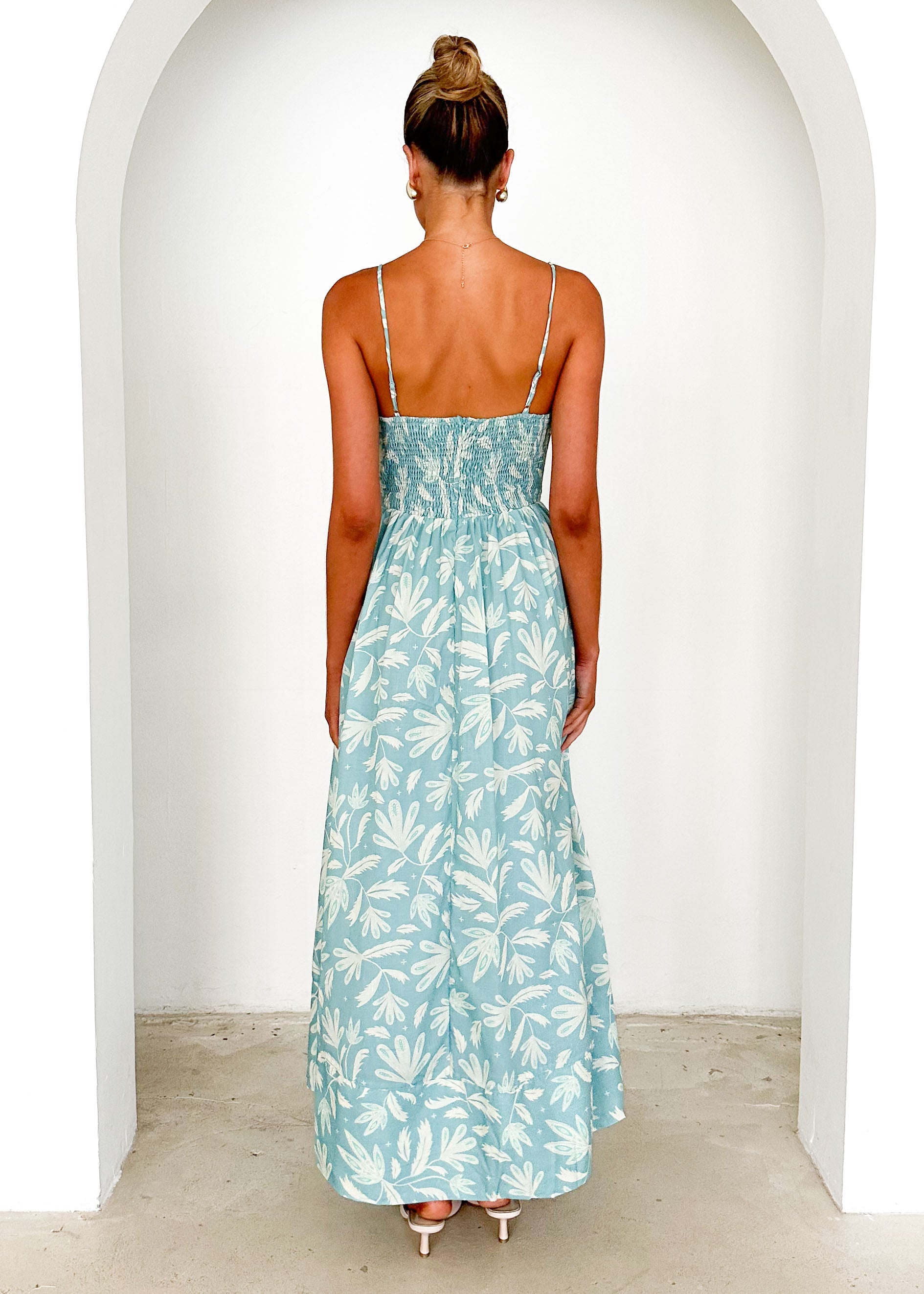 Madrid Maxi Dress - Blue Abstract