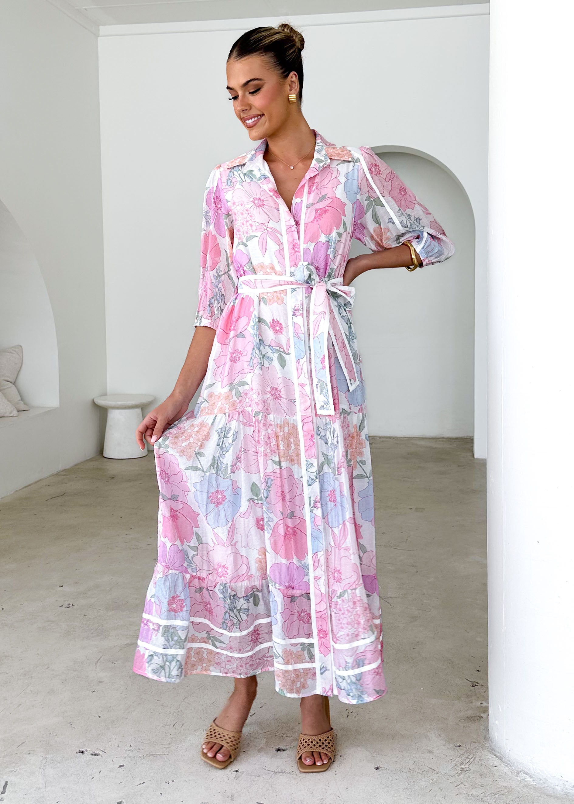 Chesire Maxi Dress - Pink Floral