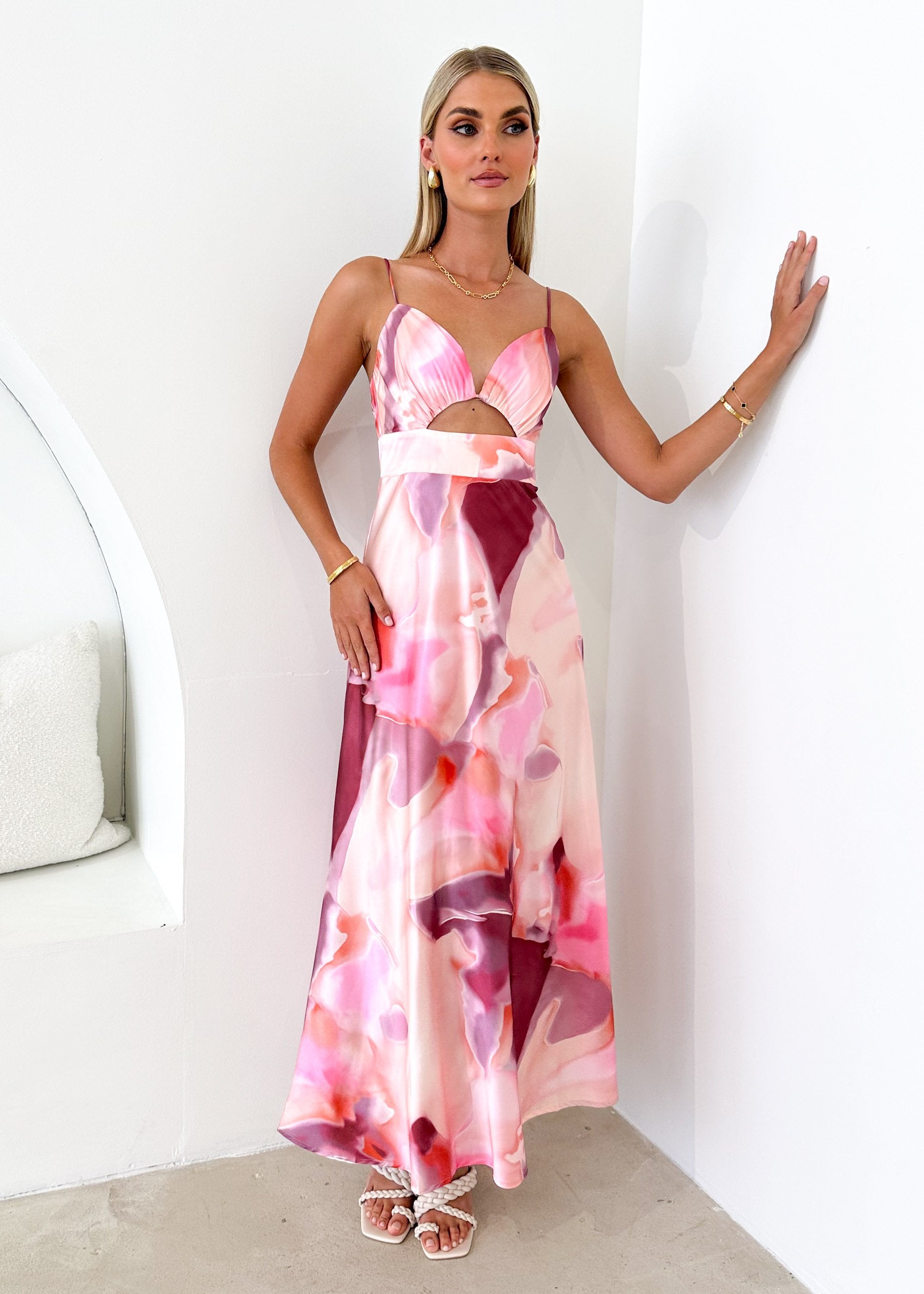 Briketta Maxi Dress - Pink Splash