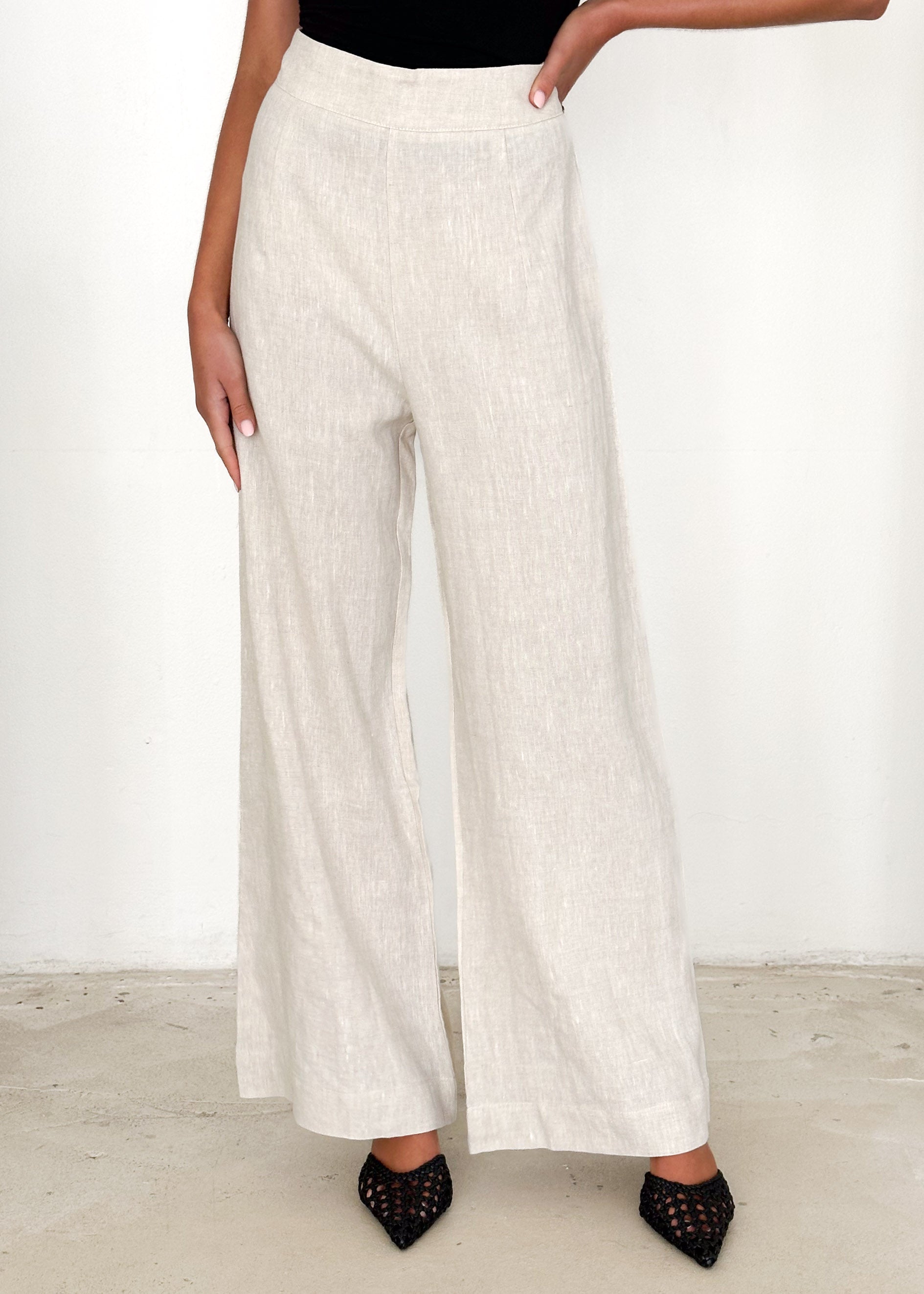 Lilah Linen Pants - Oatmeal