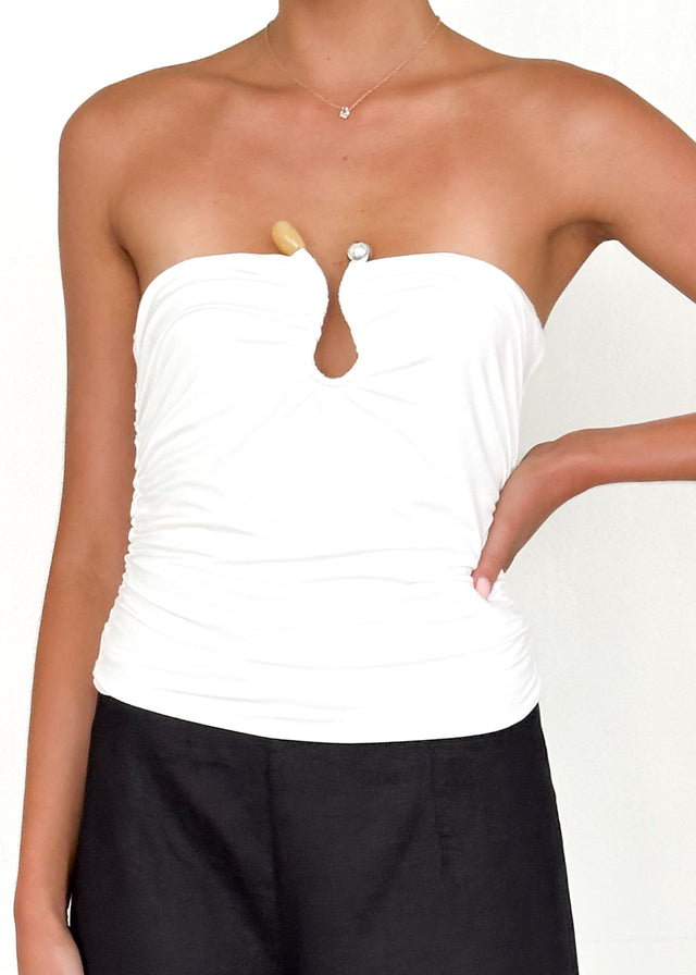 Tyde Strapless Top - Off White