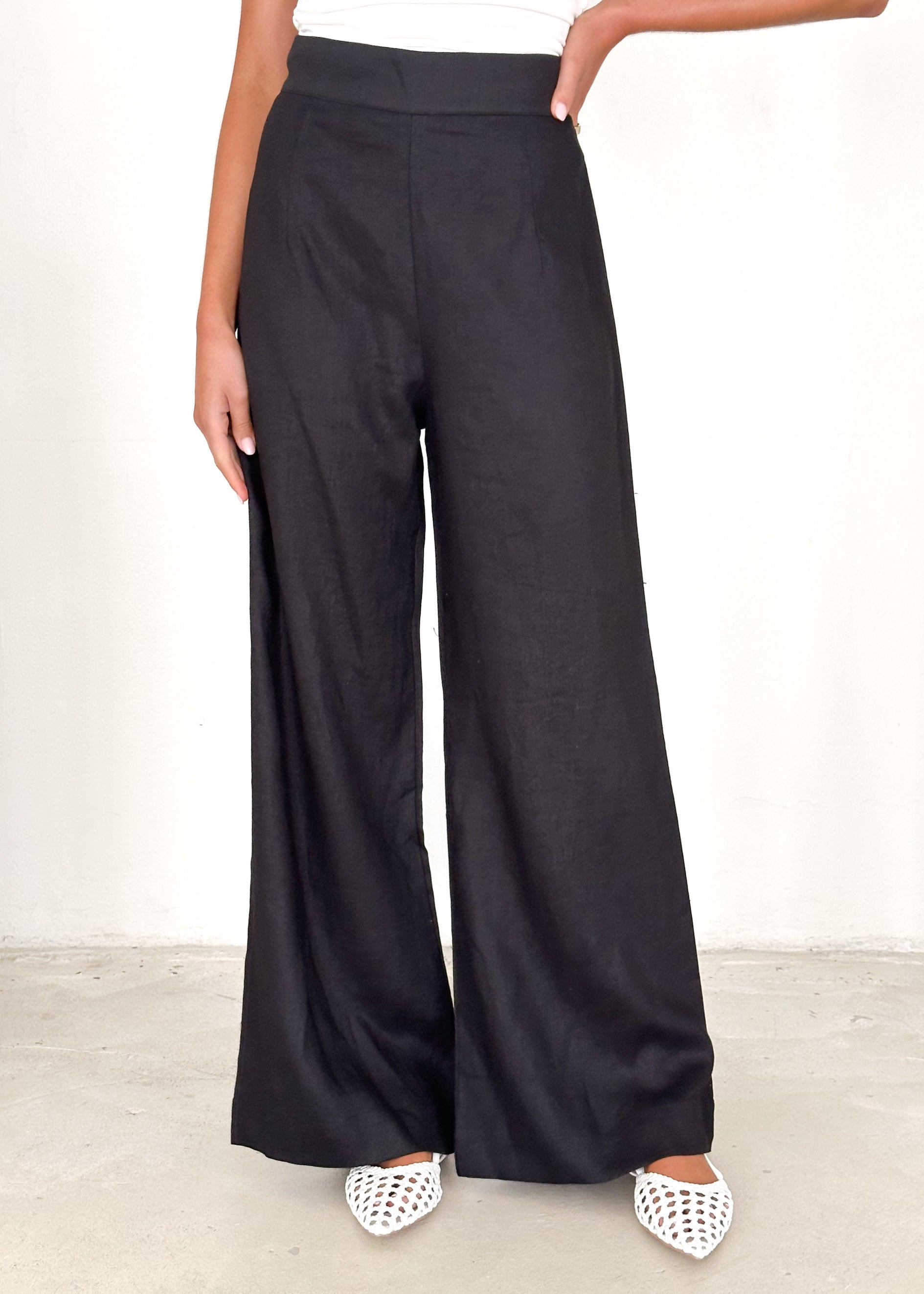 Lilah Linen Pants - Black