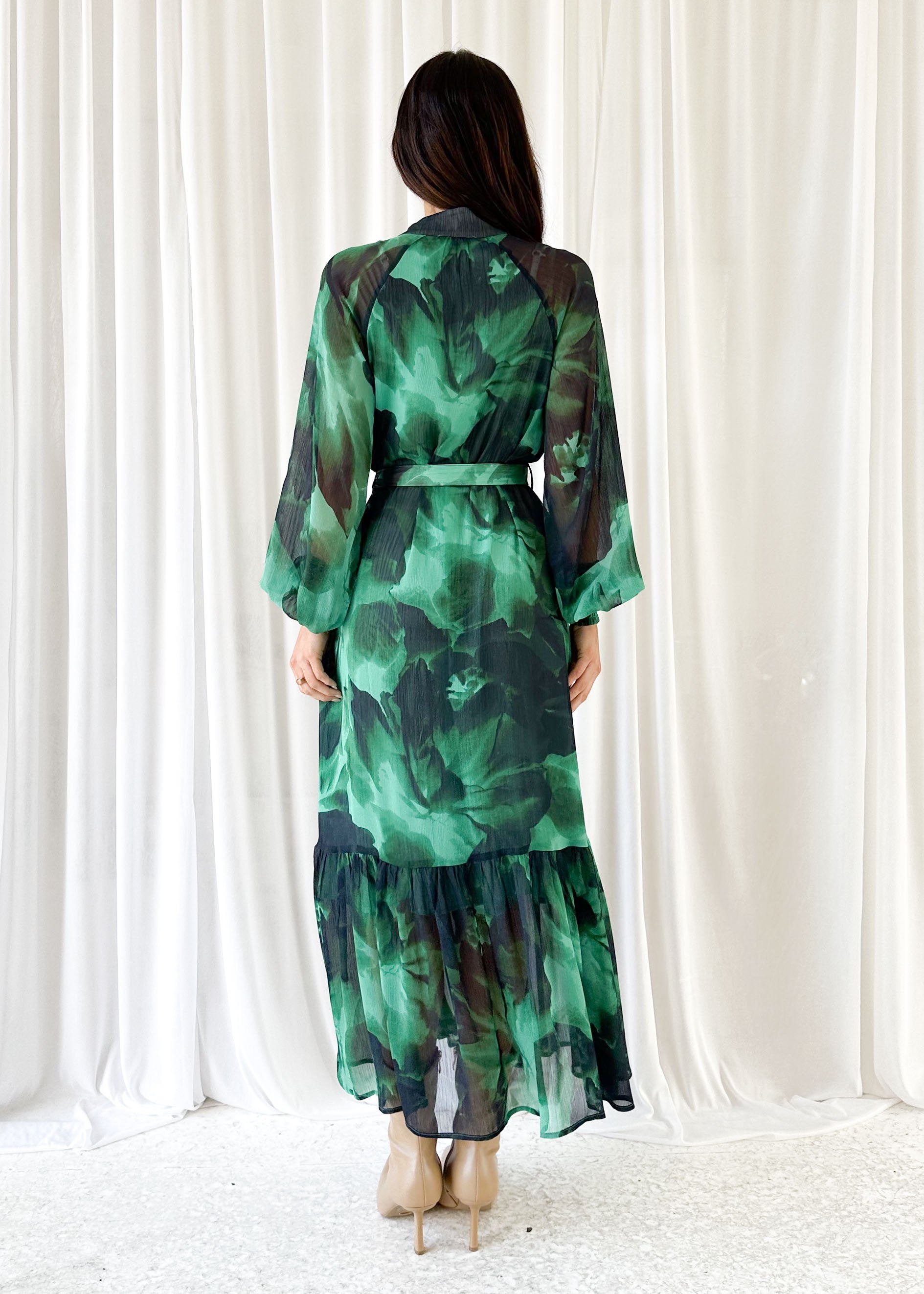 Atlanta Maxi Dress - Emerald Watercolour