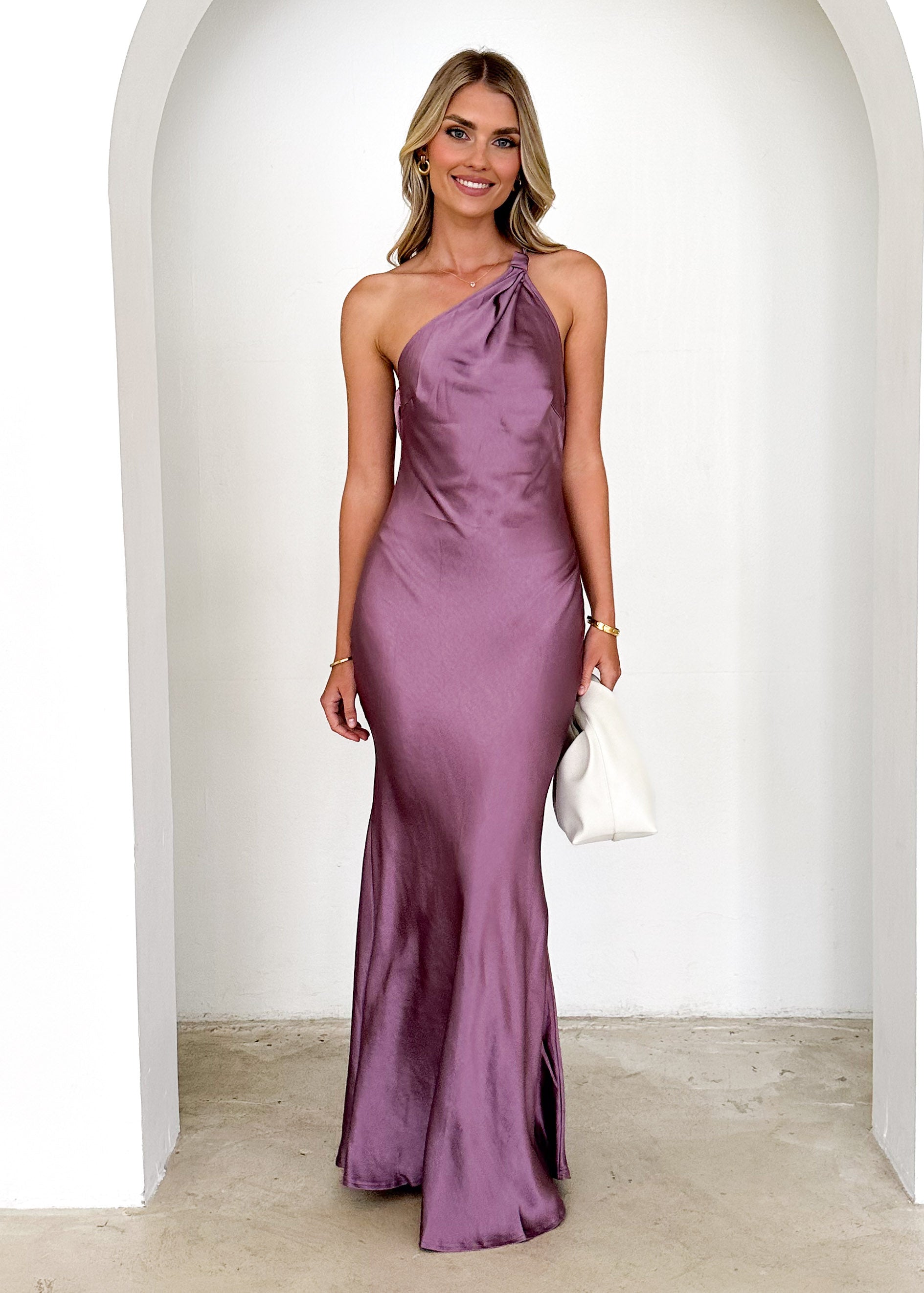 Maribelle One Shoulder Maxi Dress - Grape