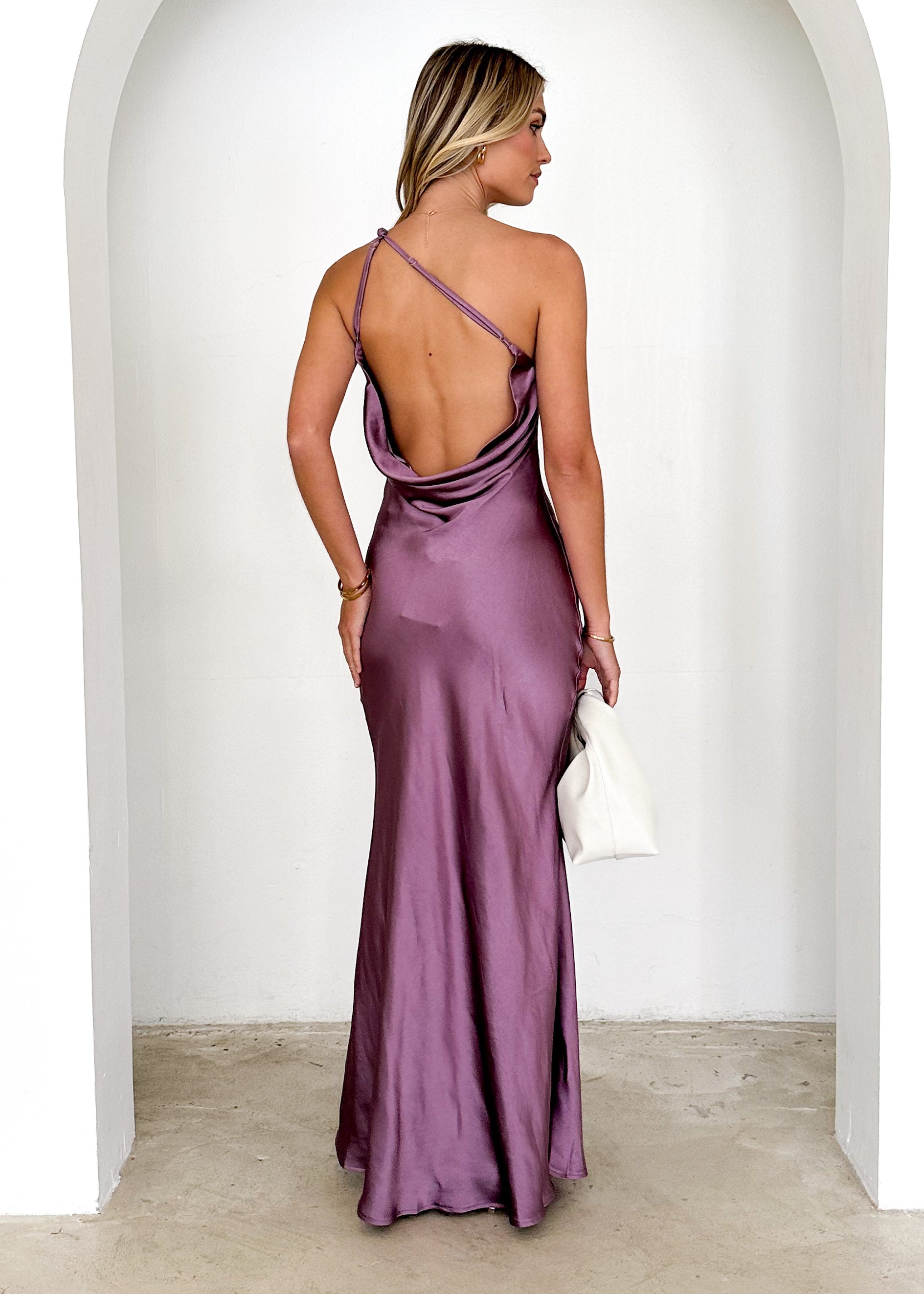 Maribelle One Shoulder Maxi Dress - Grape