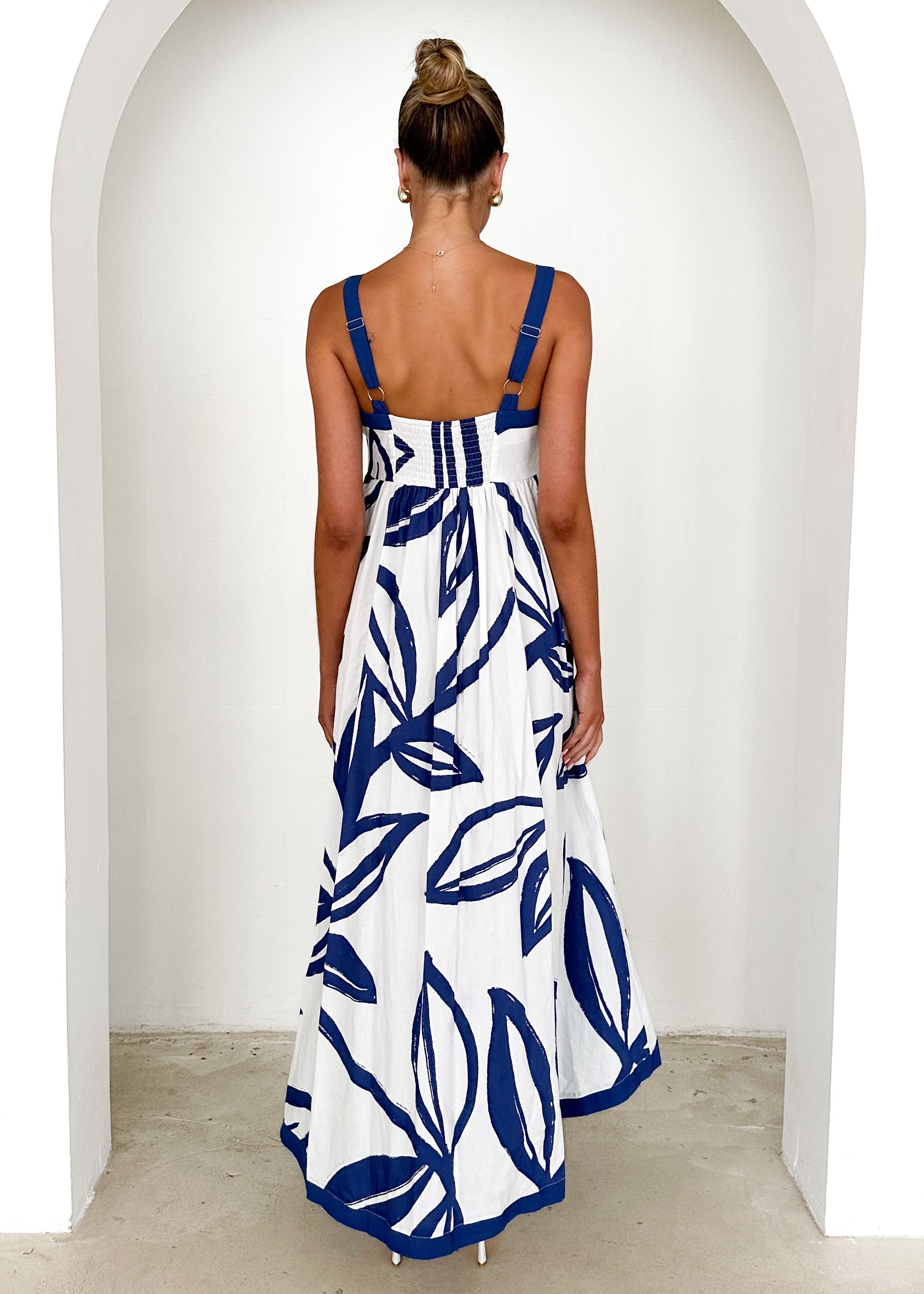 Jaiki Maxi Dress - Navy Leaf