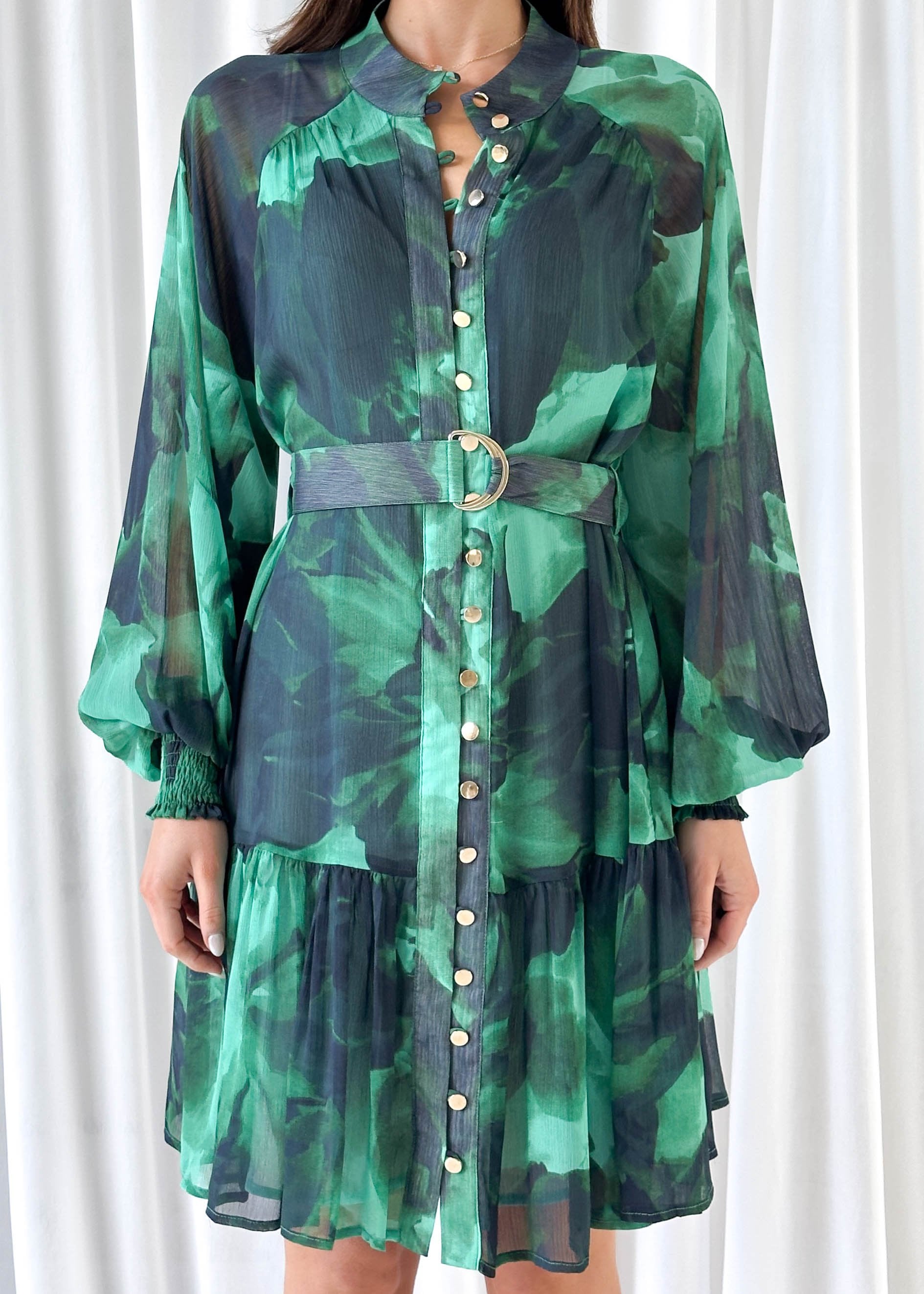 Everie Dress - Emerald Watercolour